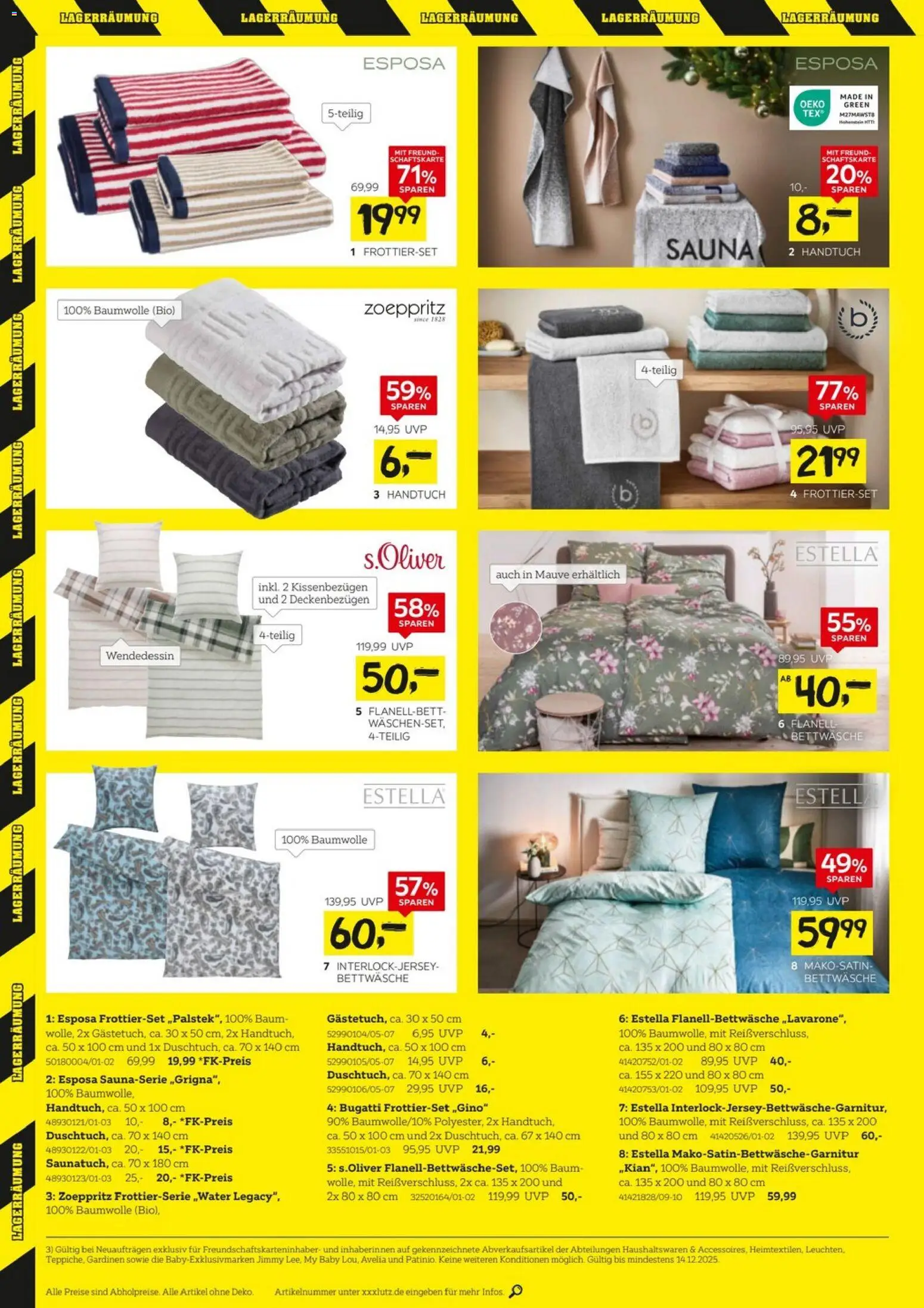 XXXL Lutz Lagerräumungsverkauf – gültig ab 30.11.2025 | Seite: 4 | Produkte: Bettwäsche