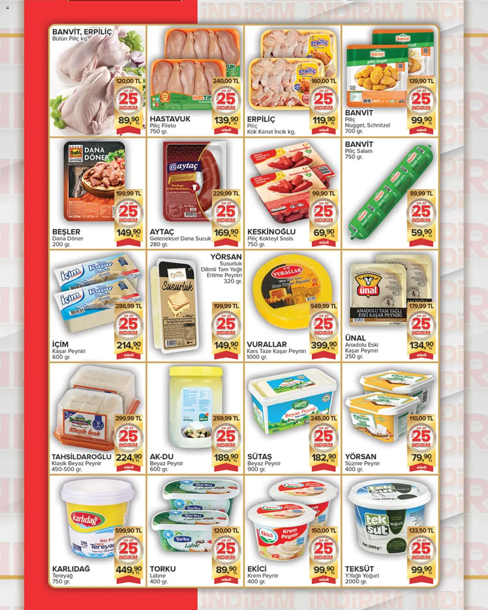 Seyhanlar Market Katalog %25 İndirim - 25.02.2026 tarihinden itibaren geçerlidir | Sayfa: 2 | Ürünler: Peynir, Salam, Ekici, Piliç