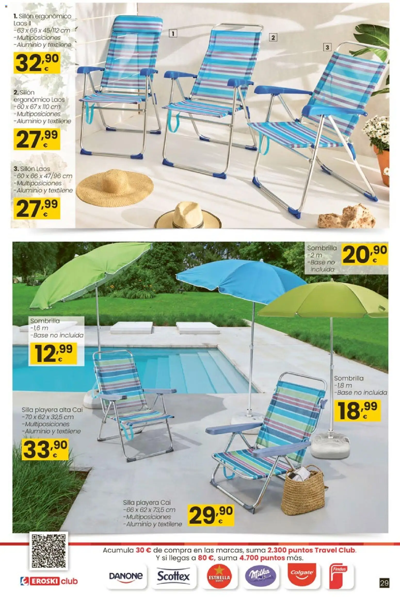 Eroski - Qué oasis │ válido desde el 26.03.2026 | Página: 29 | Productos: Sombrilla, Sillón, Silla