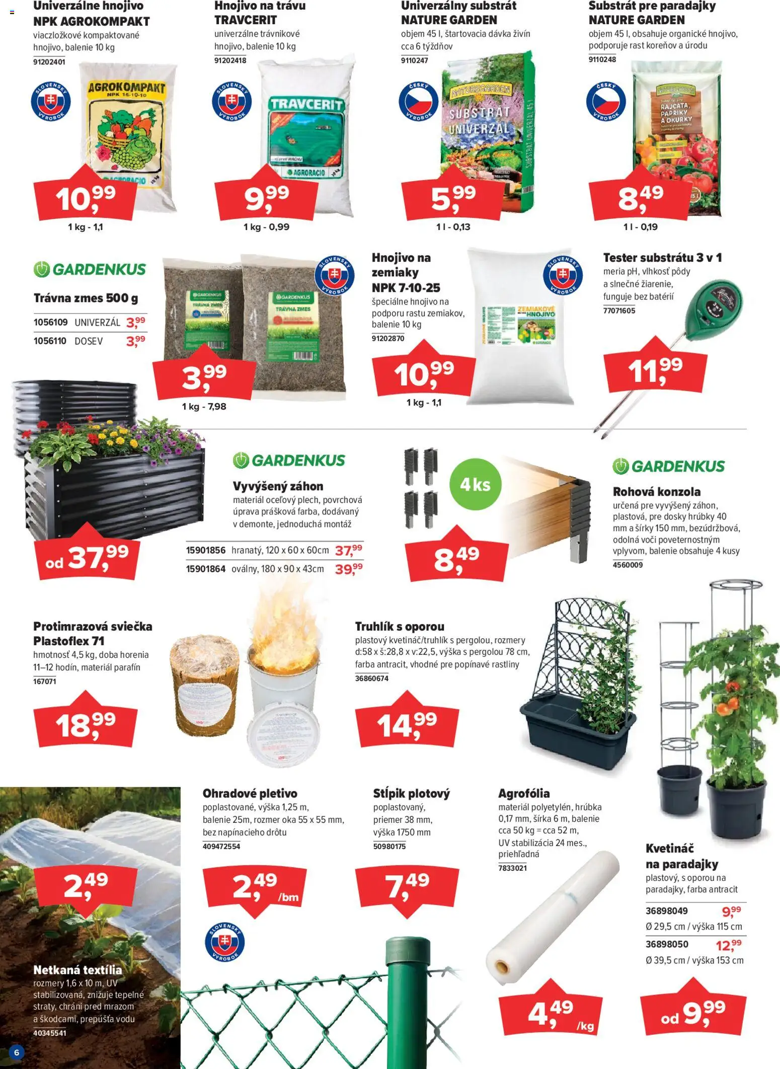 Nové Kinekus akcie – leták je platný od 01.03.2026 | Strana: 6 | Produkty: Vyvýšený záhon, Zemiaky, Substrát