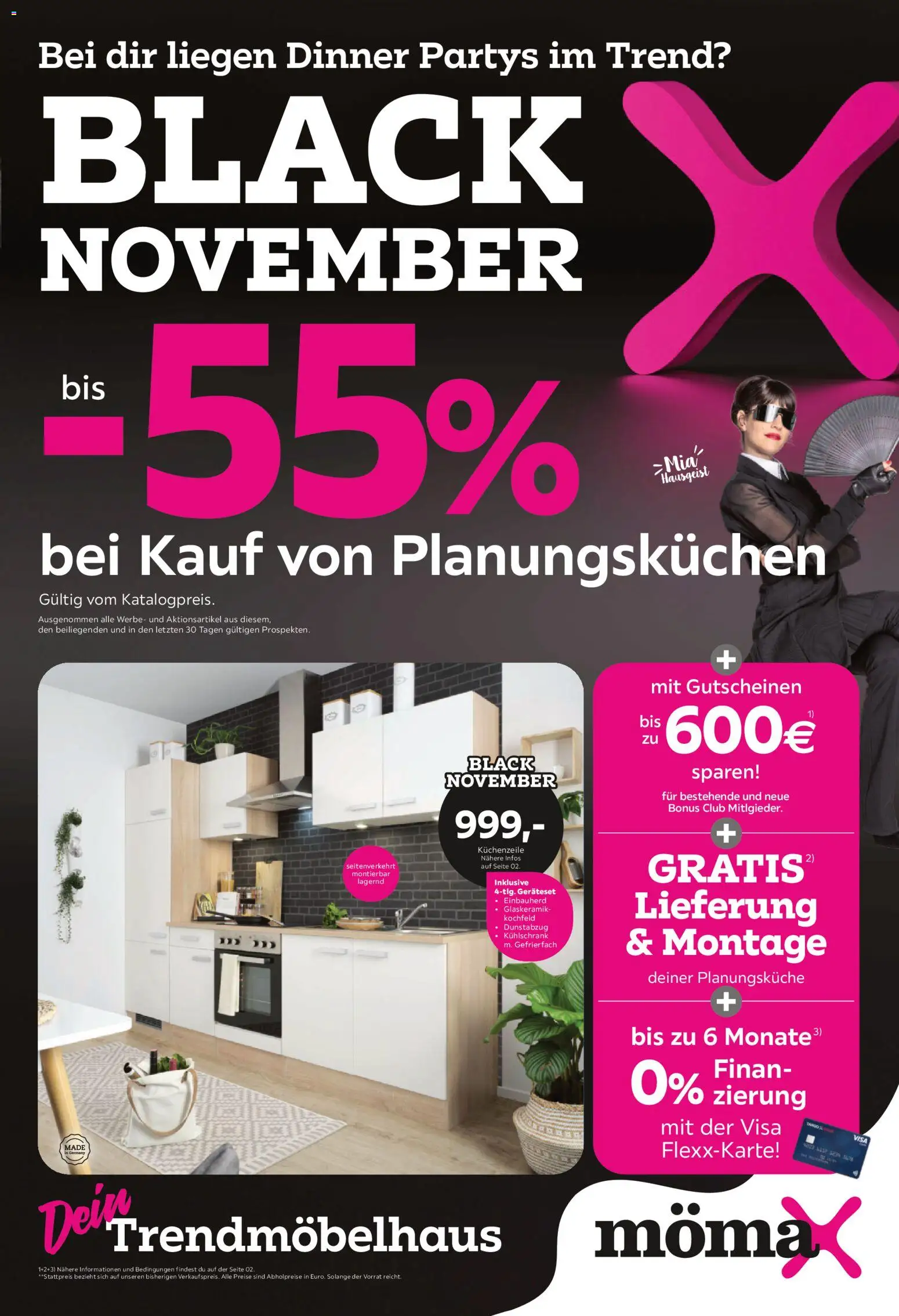 Mömax - Black Friday – gültig ab 03.11.2025 | Seite: 9 | Produkte: Küchenzeile, Kühlschrank, Kochfeld, Dunstabzug