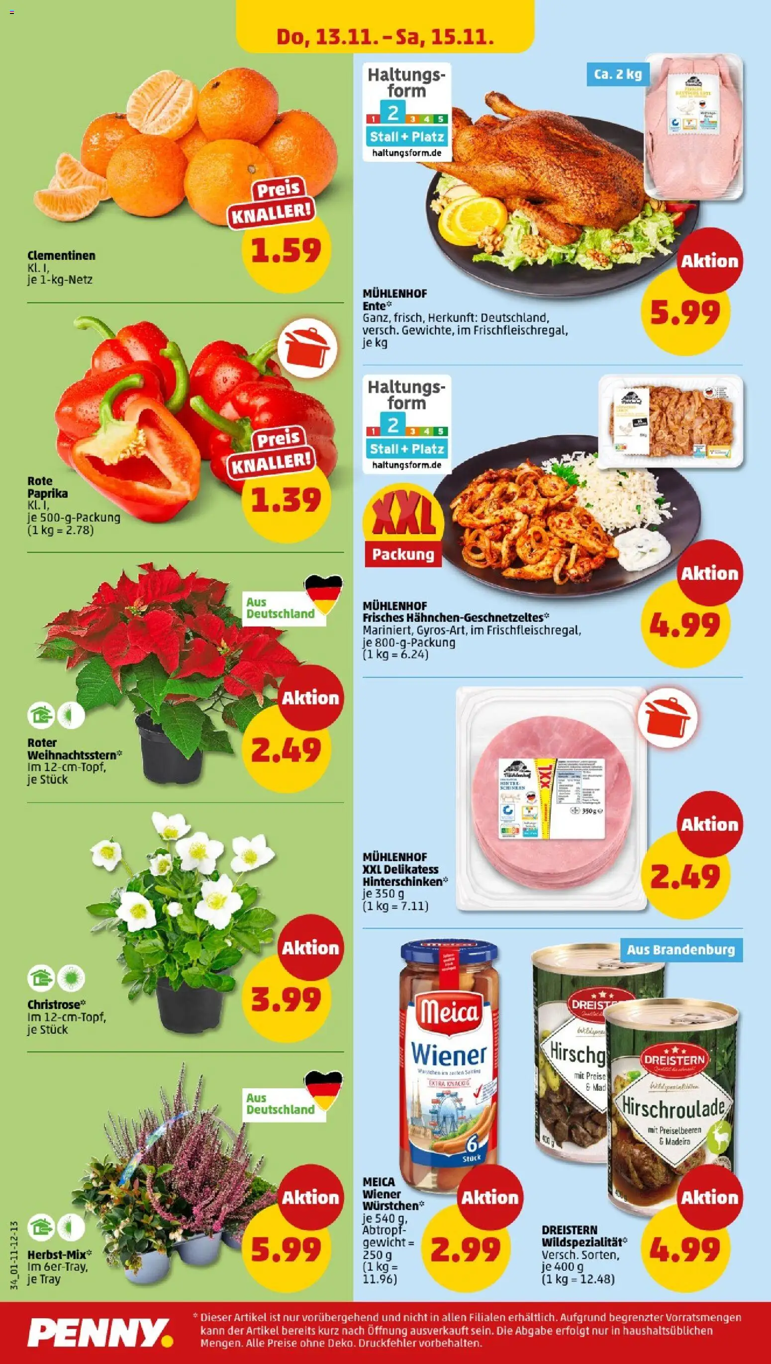 Penny - Berlin – gültig ab 10.11.2025 | Seite: 34 | Produkte: Gewicht, Meica, Paprika, Schinken