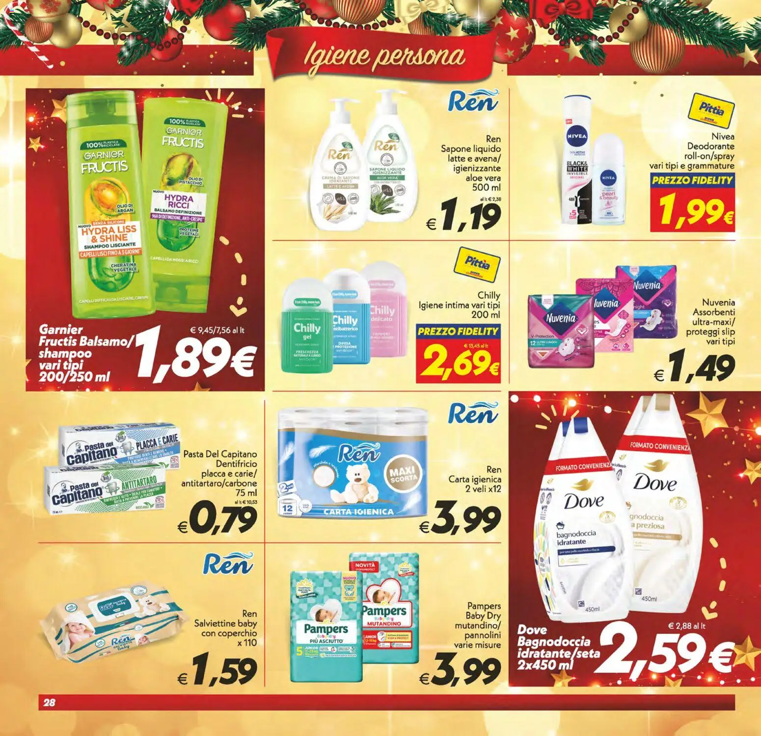 Volantino SuperConveniente del 16.12.2025 | Pagina: 28 | Prodotti: Carta igienica, Proteggi slip, Olio, Pasta