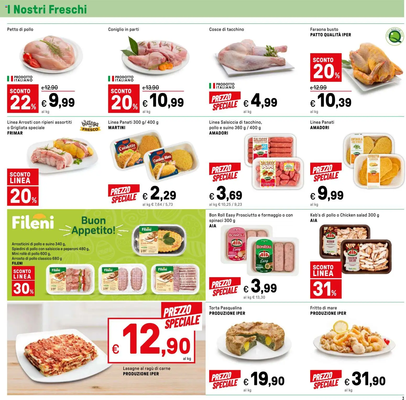 Volantino Iper del 27.03.2026 | Pagina: 3 | Prodotti: Petto di Pollo, Pollo, Tacchino, Torta