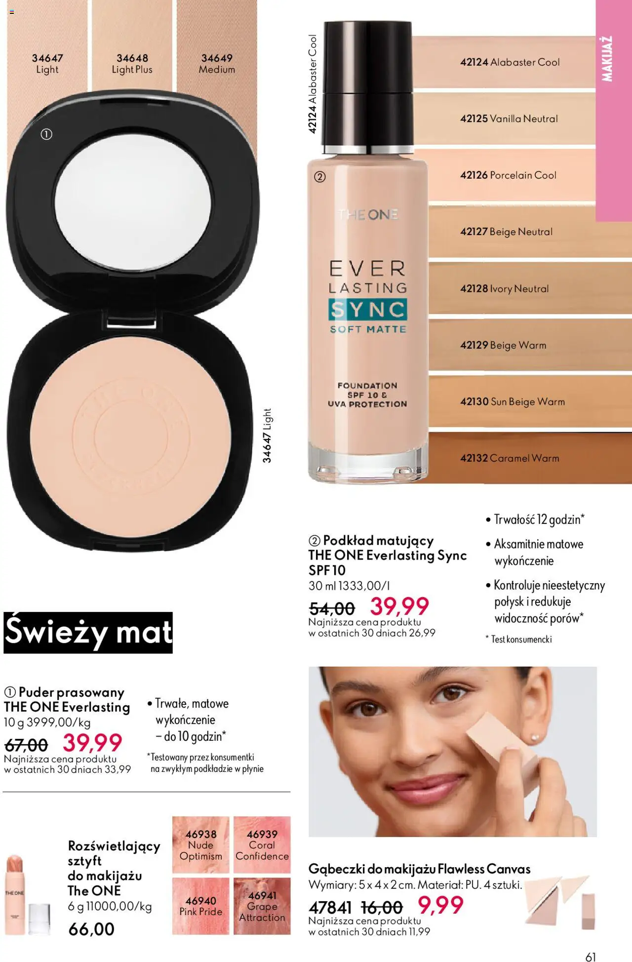Oriflame Katalog 13 2025 od 07.09.2025 | Strona: 61 | Produkty: Gąbeczki do makijażu, Makijaż, Puder