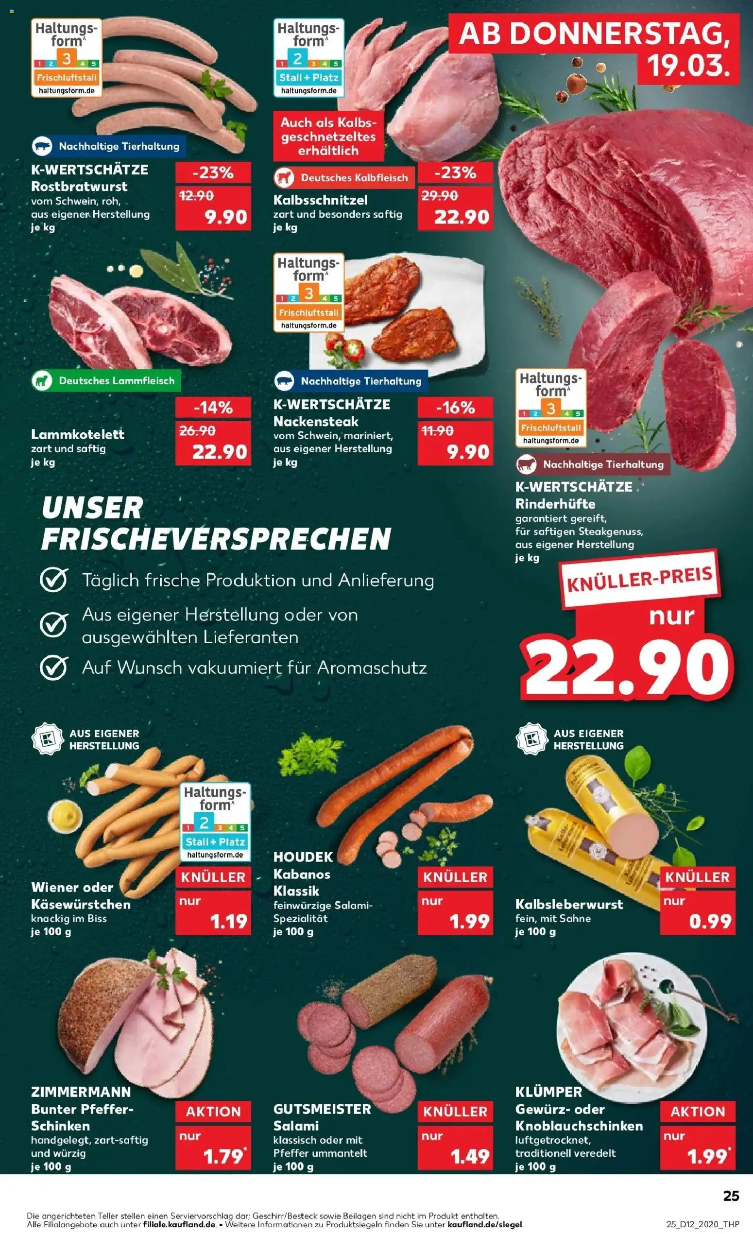Kaufland Prospekt Lörrach	 – gültig ab 19.03.2026 | Seite: 25 | Produkte: Pfeffer, Salami, Schinken, Steak