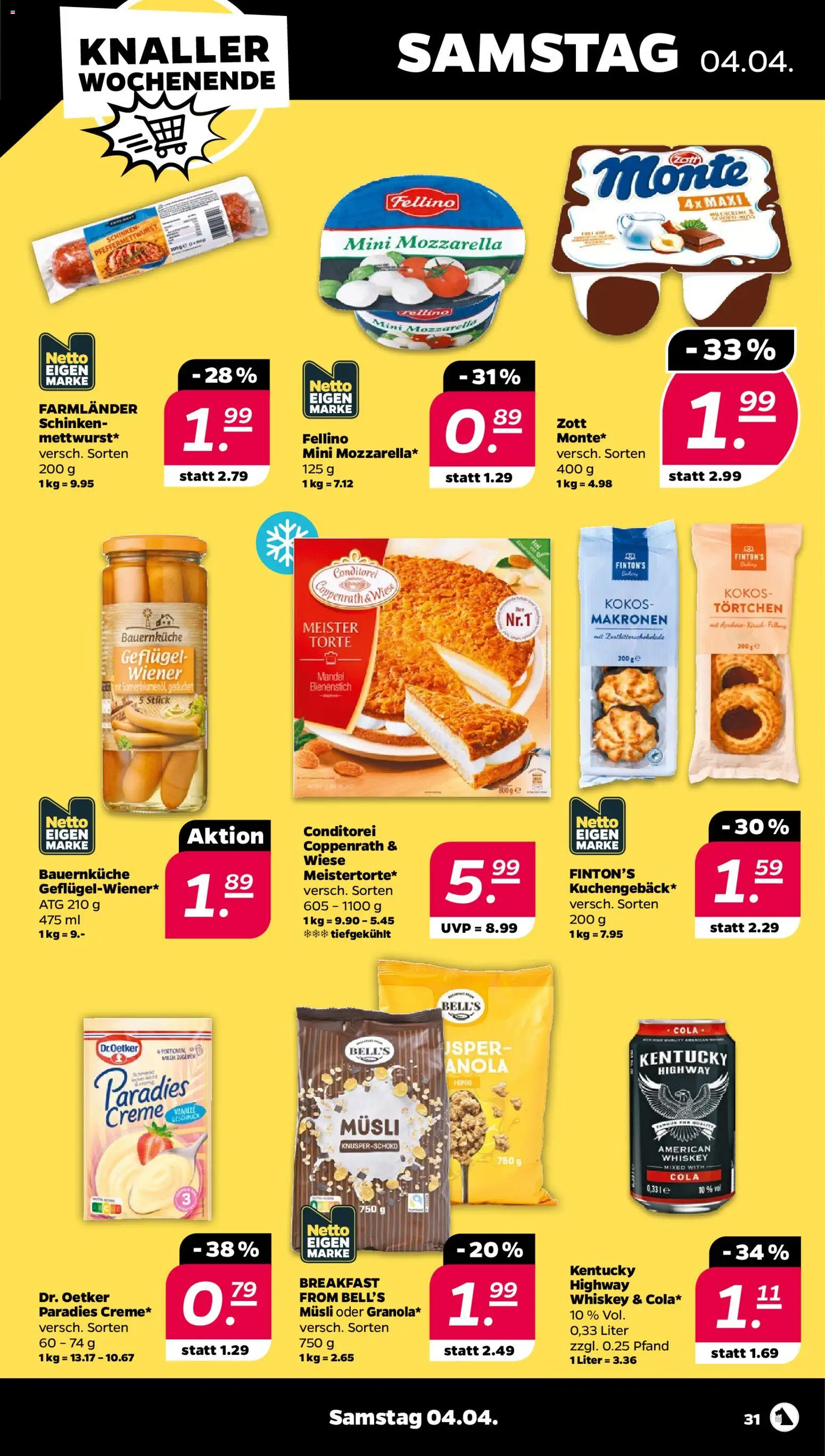 Netto Prospekt 	 – gültig ab 30.03.2026 | Seite: 37 | Produkte: Musli, Mozzarella, Schinken, Whiskey