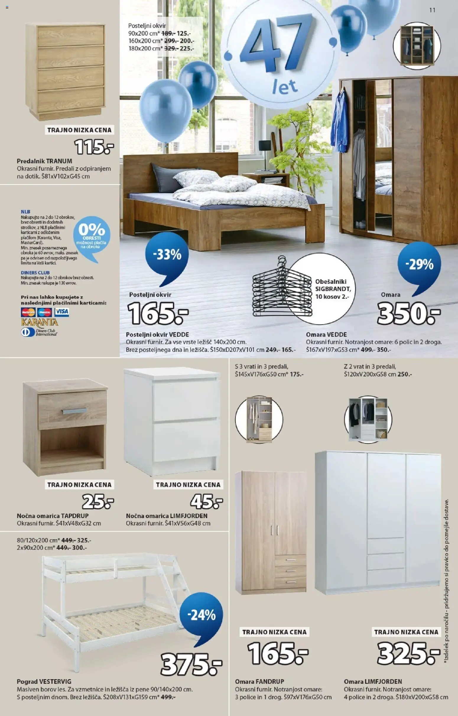 Novi JYSK katalog ponudbe – veljaven od 15.04.2026 | Stran: 11 | Izdelki: Predalnik, Posteljni okvir, Pograd, Omarica