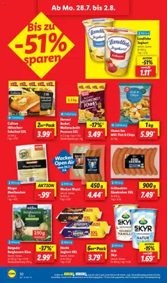 Lidl - Hessen - gültig ab dem 28.07.2025 | Seite: 16 | Produkte: Smarties, Pommes, Wurst, Chips