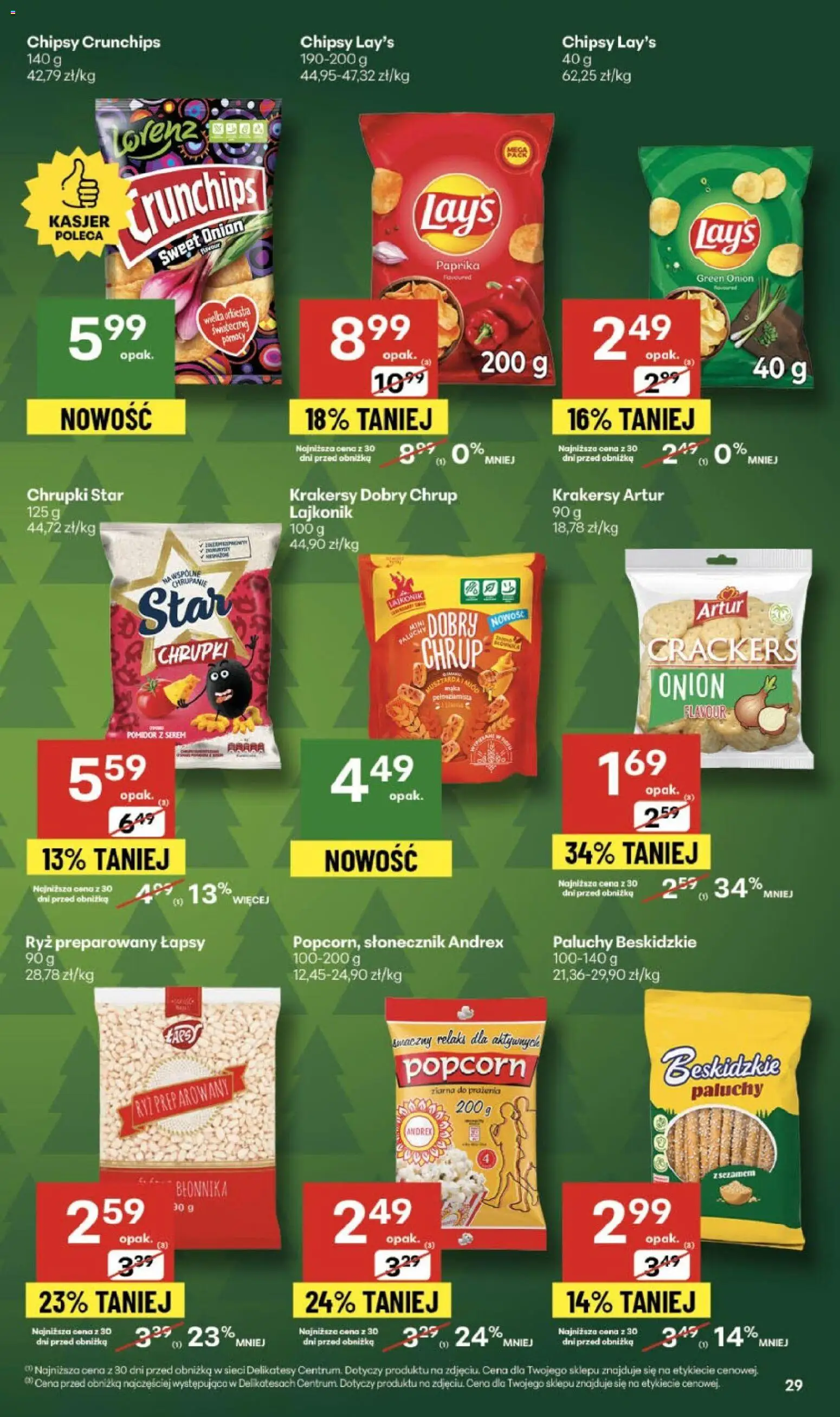 Delikatesy Centrum Gazetka - Sklepy Własne od 27.11.2025 | Strona: 29 | Produkty: Słonecznik, Krakersy, Ryż preparowany, Ryż