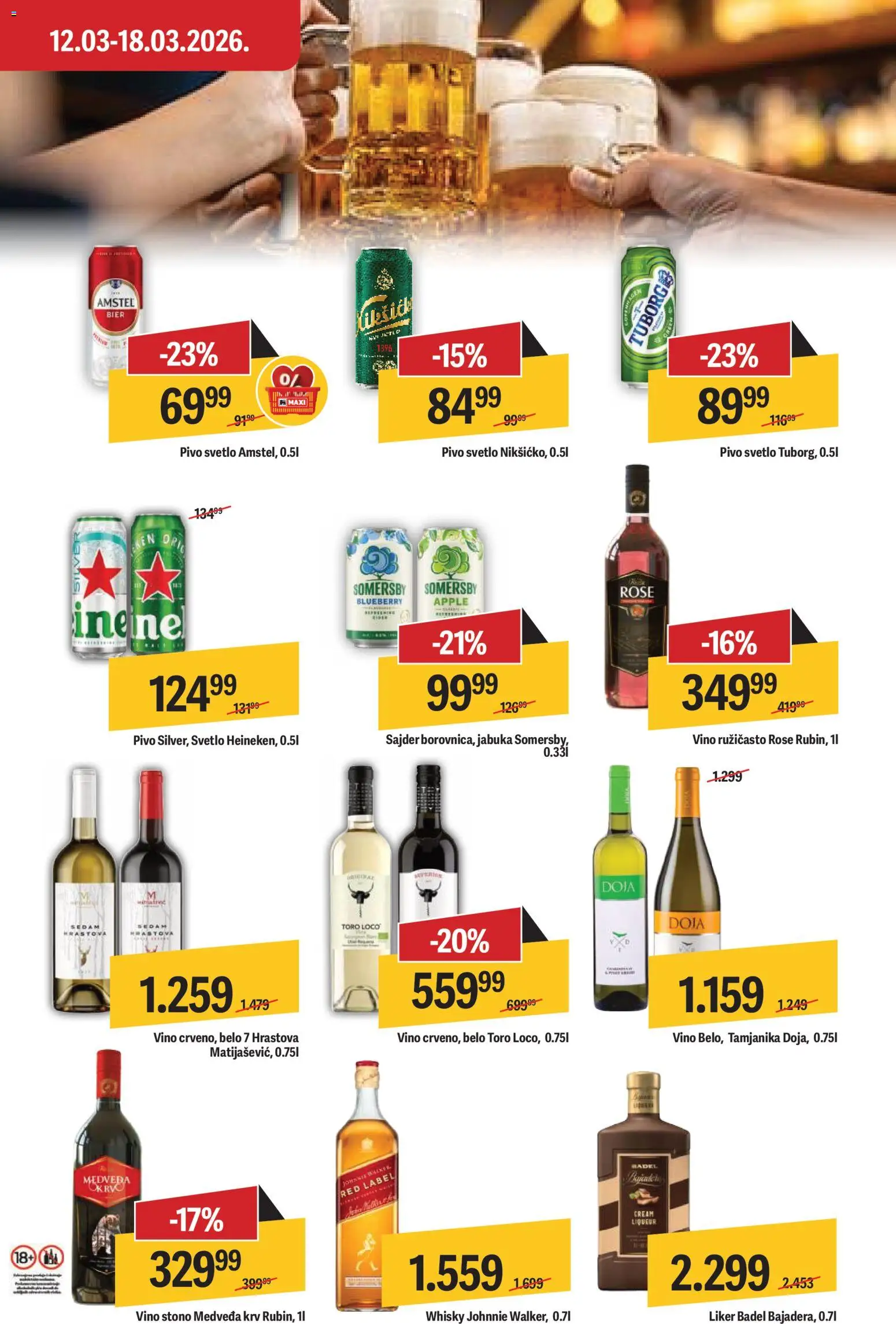 Maxi katalog - važi od 12.03.2026 | Strana: 25 | Proizvode: Amstel, Somersby, Vino, Pivo