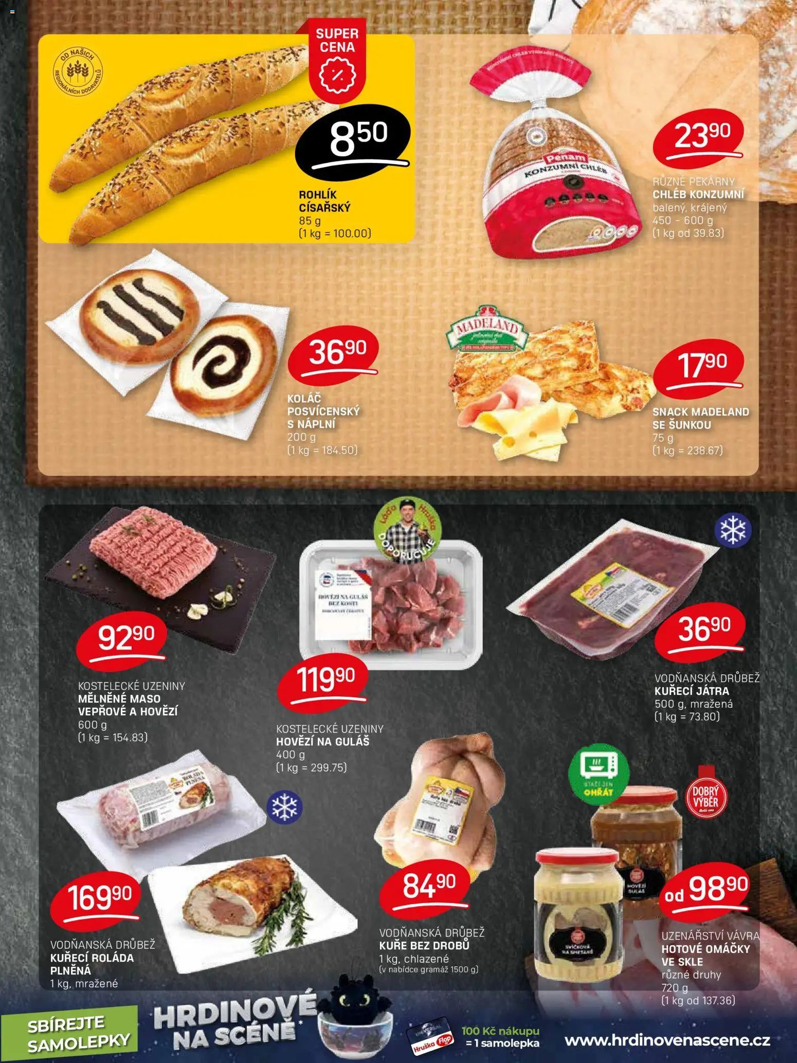 Flop leták od 29.10.2025 | Strana: 3 | Produkty: Uzeniny, Samolepky, Maso, Guláš