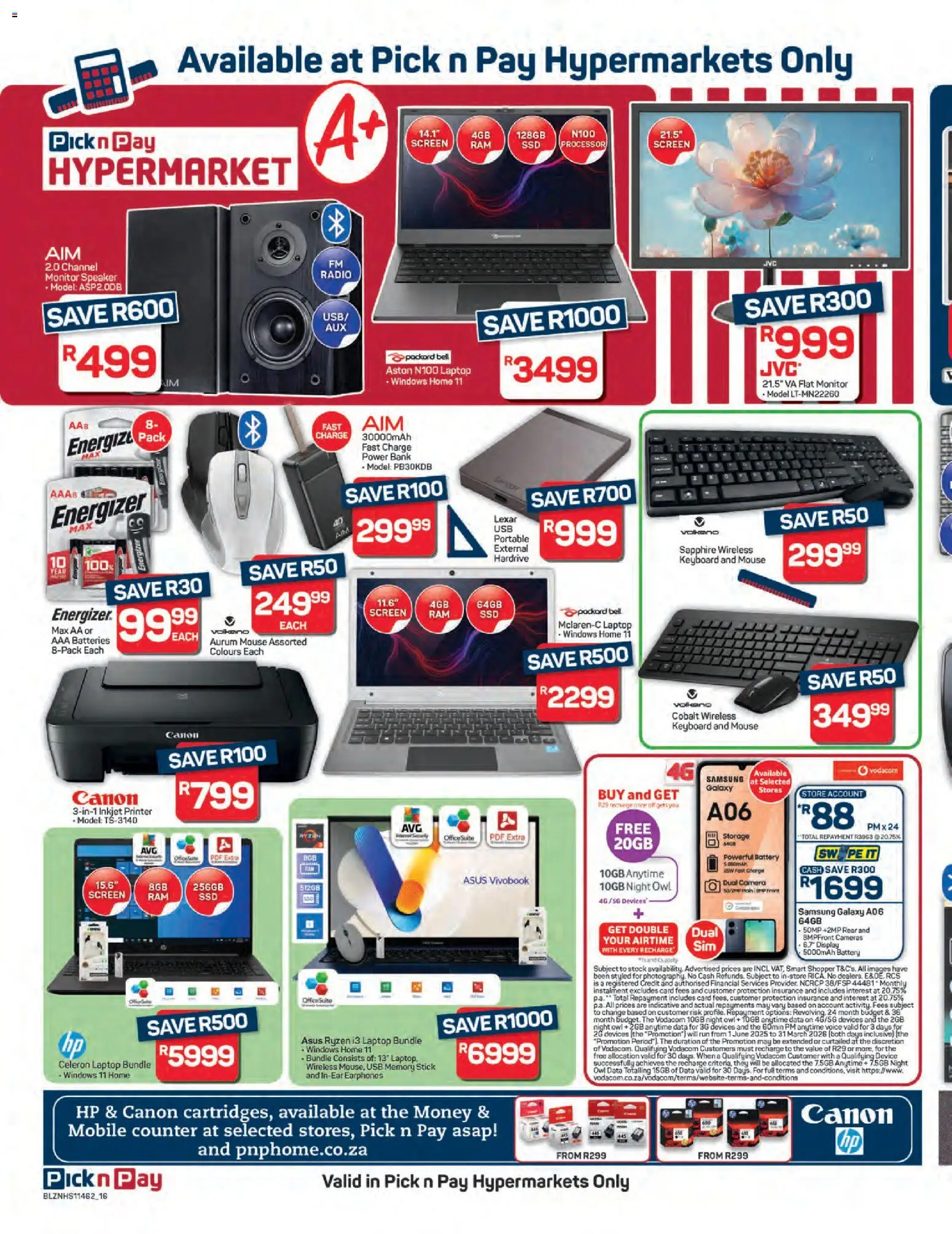 New Pick n Pay catalogue – valid from 29.12.2025 | Page: 16 | Products: Printer, Mouse, Keyboard, Laptop