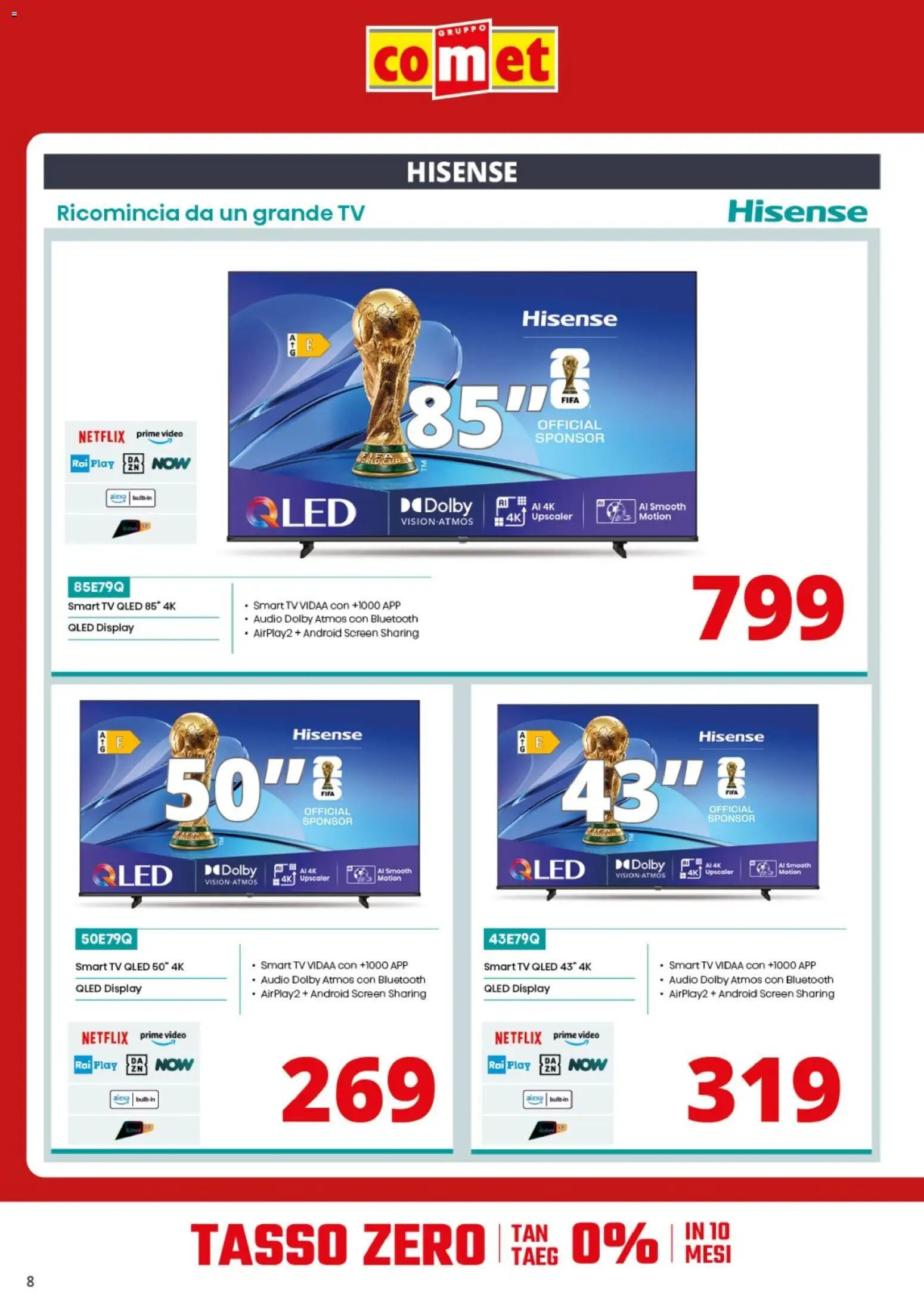 Volantino Comet del 23.01.2026 | Pagina: 8 | Prodotti: smart TV, TV, Video, Audio