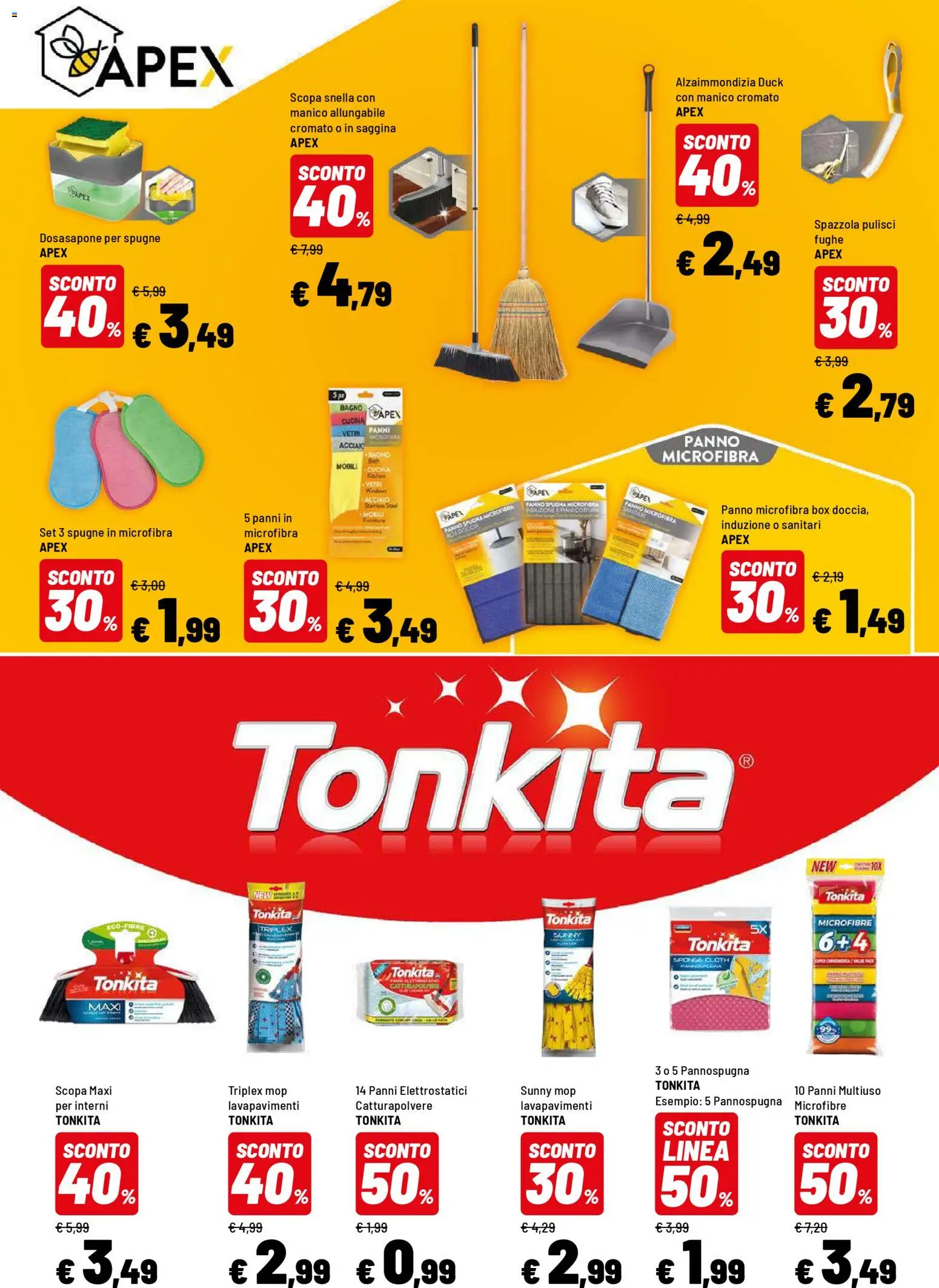 Volantino Iper del 07.04.2026 | Pagina: 13 | Prodotti: Spazzola, Panno microfibra, Scopa, Bagno