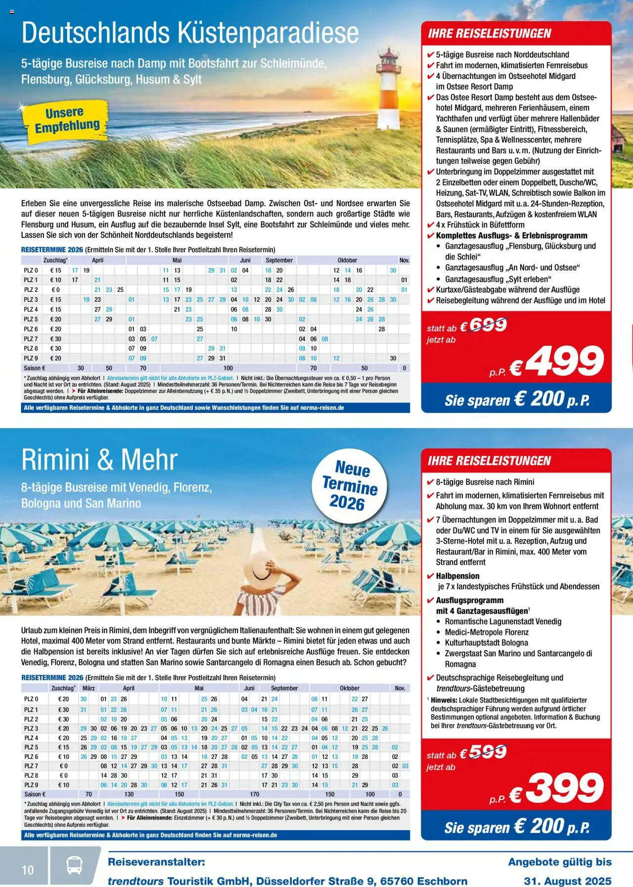 Norma - Reisen August 2025 - gültig ab dem 01.08.2025 | Seite: 10 | Produkte: Bad, TV