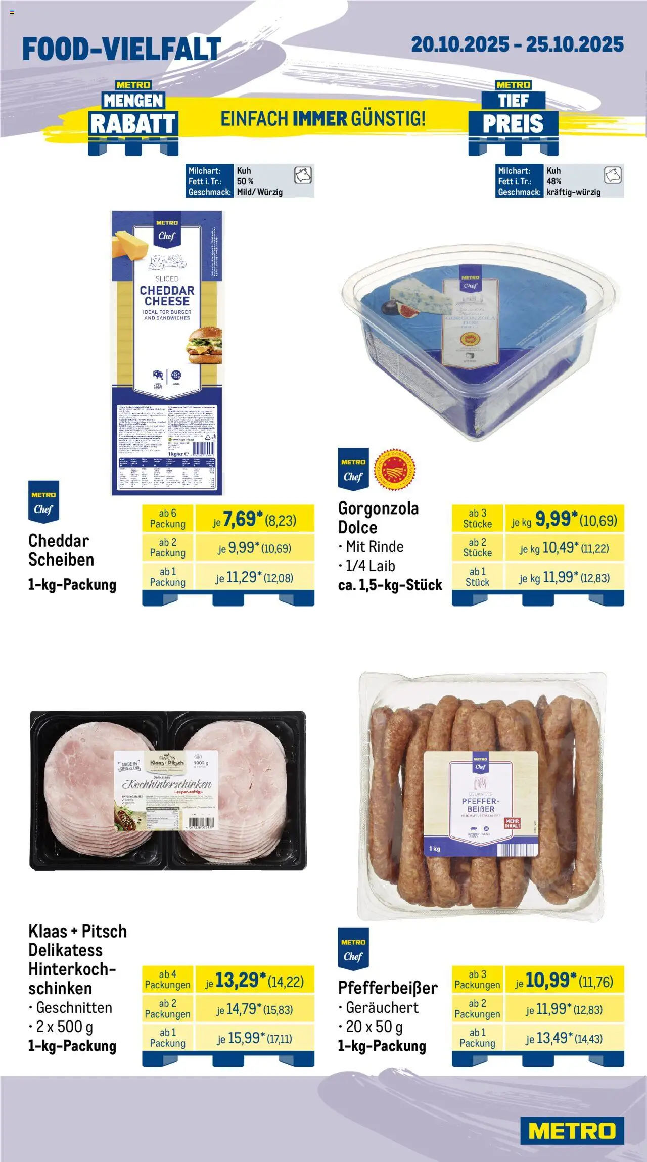 Metro  Wochen-Angebote Gastro – gültig ab 20.10.2025 | Seite: 12 | Produkte: Burger, Pfeffer, Schinken