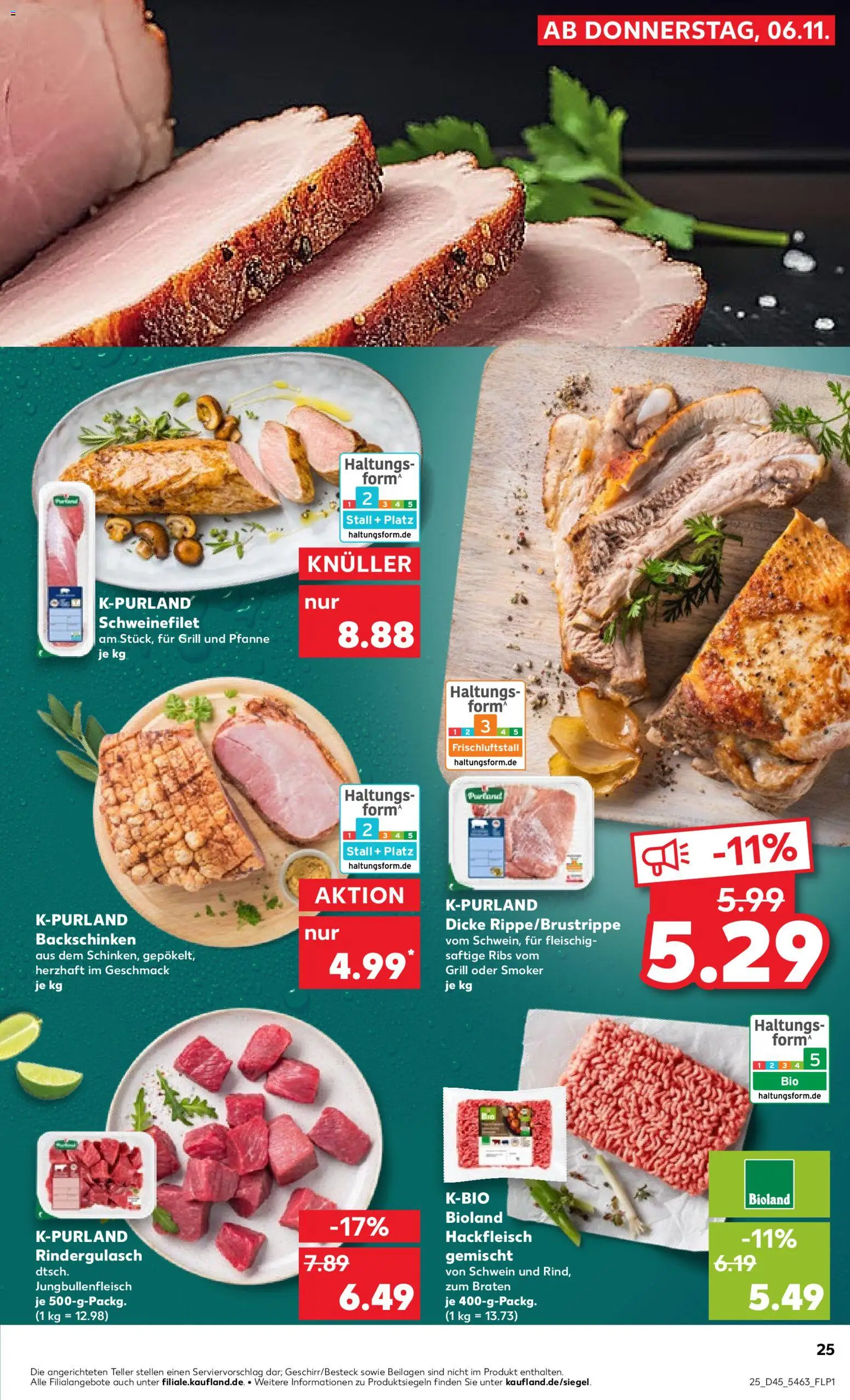 Kaufland prospekt Hamburg	 – gültig ab 06.11.2025 | Seite: 25 | Produkte: Grill, Rindergulasch, Schweinefilet, Hackfleisch