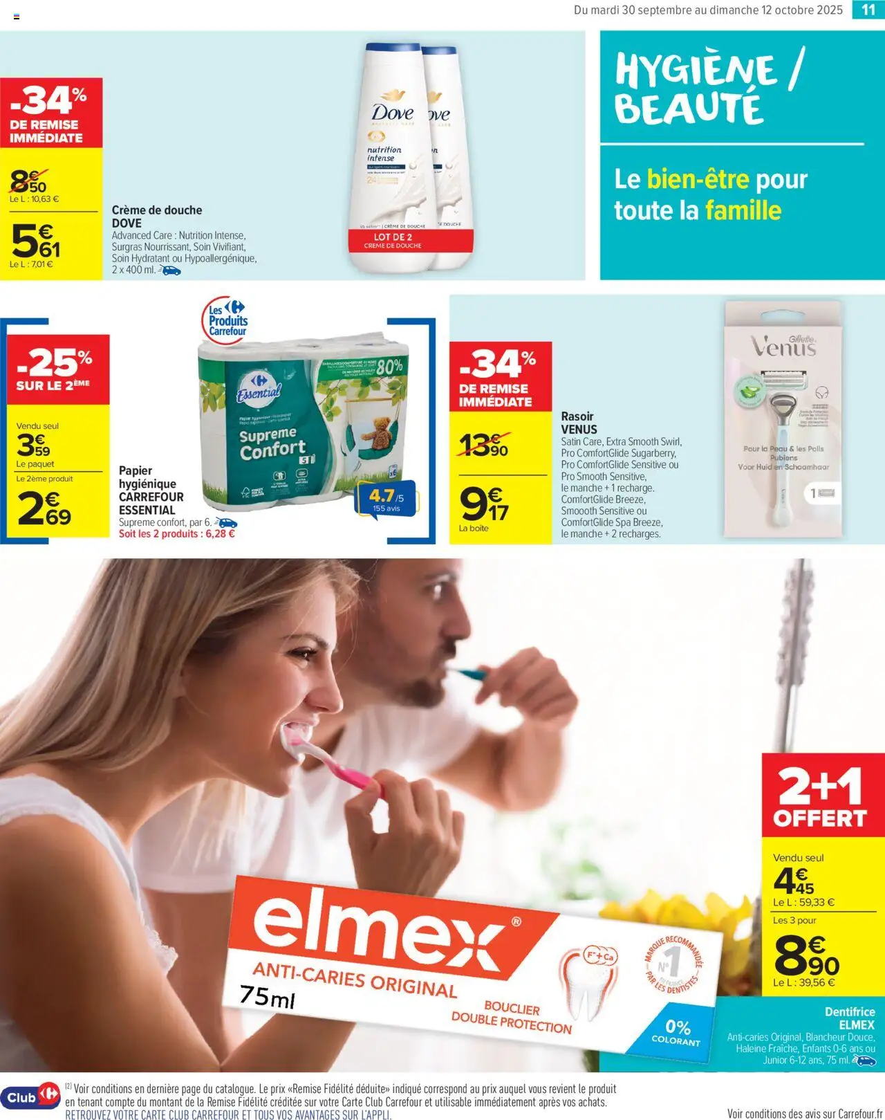 {H1} | Page: 13 | Produits: Rasoir, Dentifrice, Douche, Crème