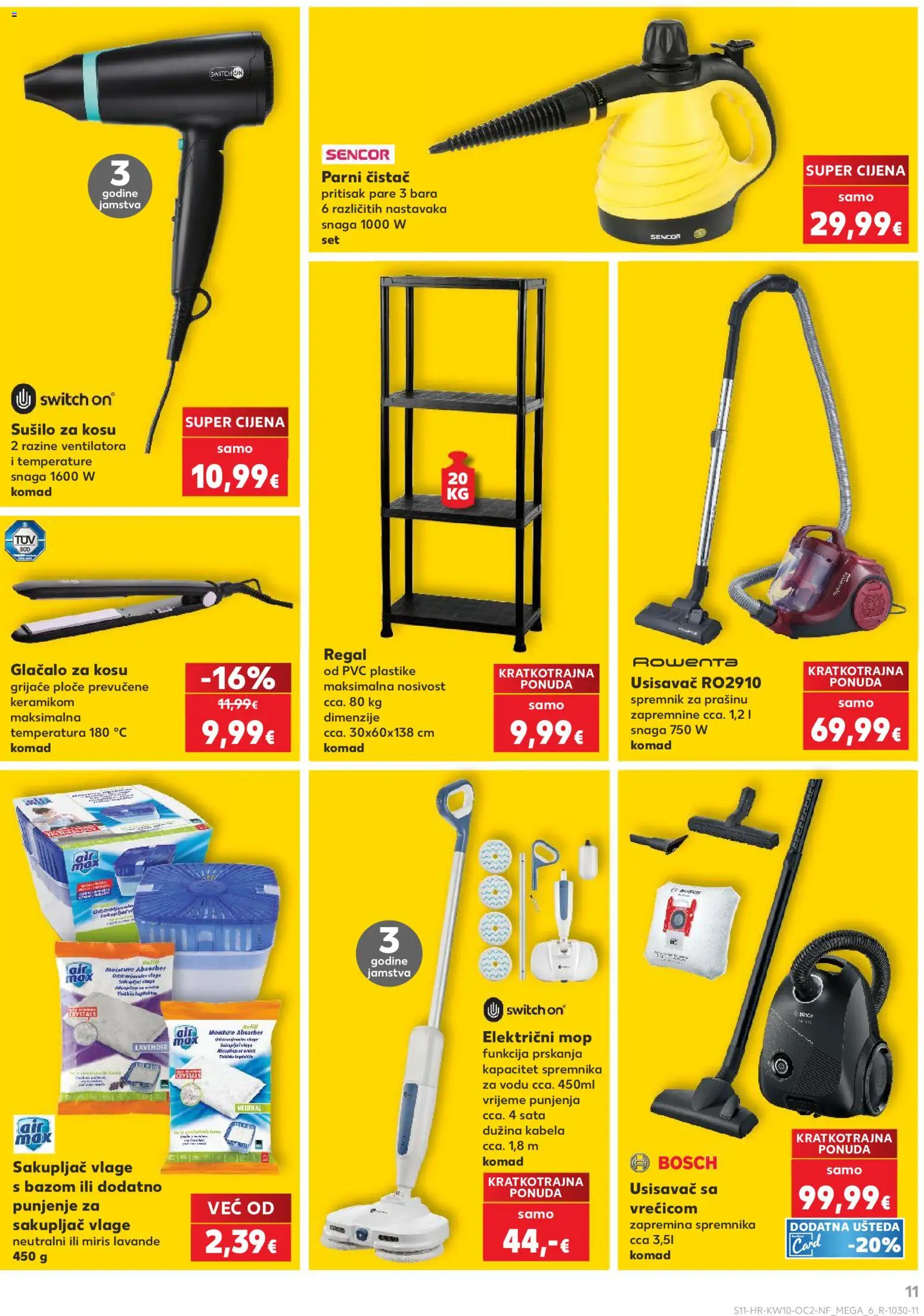 Kaufland katalog | vrijedi od 04.03.2026 | Stranica: 11 | Proizvodi: Sušilo za kosu, Miris, Mop, Parni čistač
