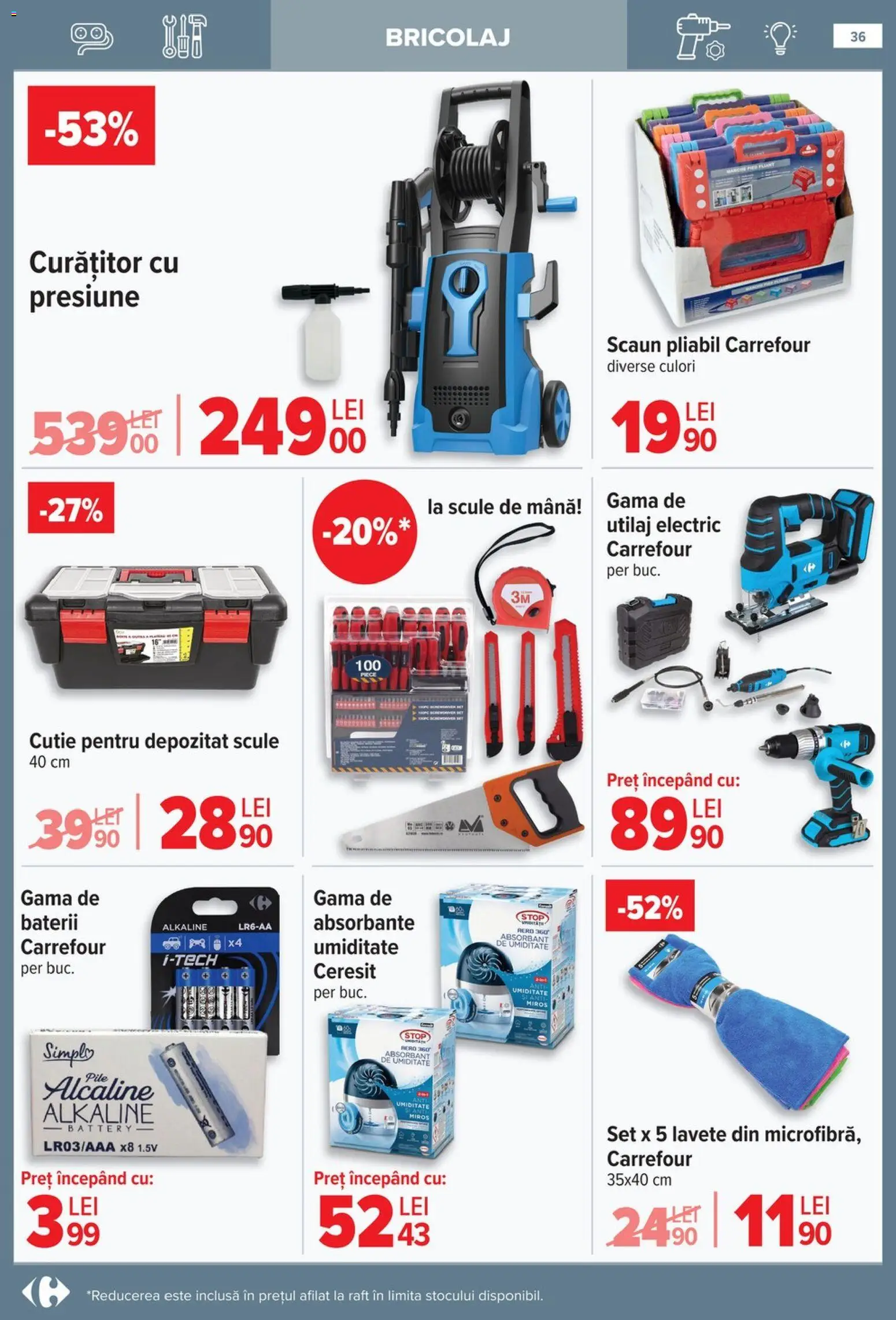 Noul catalog Carrefour – valabil de la 14.01.2026 | Pagină: 36 | Produse: Raft, Baterii, Lavete, Absorbante