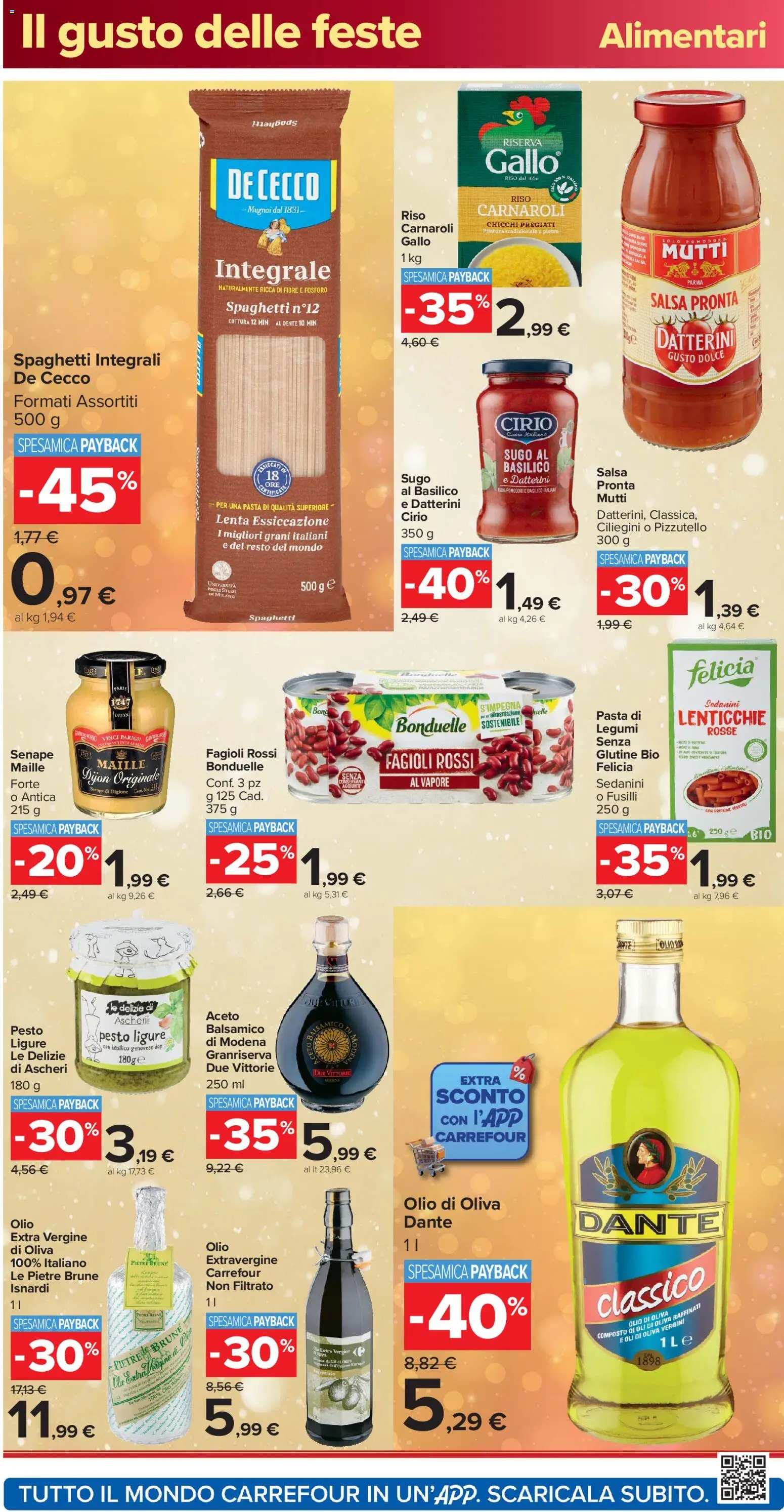 Volantino Carrefour del 16.12.2025 | Pagina: 26 | Prodotti: Riso, Lenticchie, Mutti, Olio di Oliva