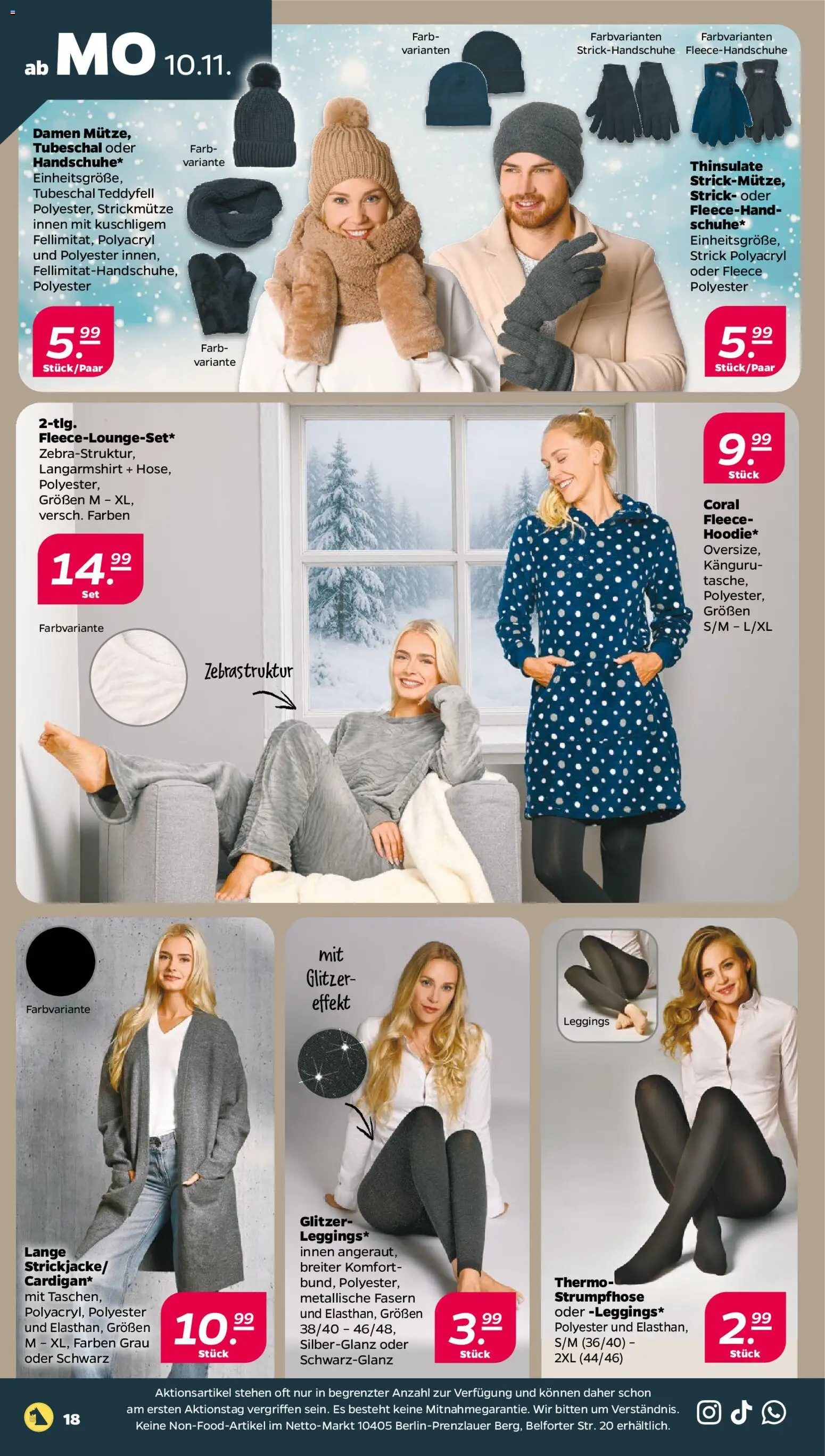 Netto Prospekt 	 – gültig ab 10.11.2025 | Seite: 20 | Produkte: Langarmshirt, Coral, Leggings, Strumpfhose
