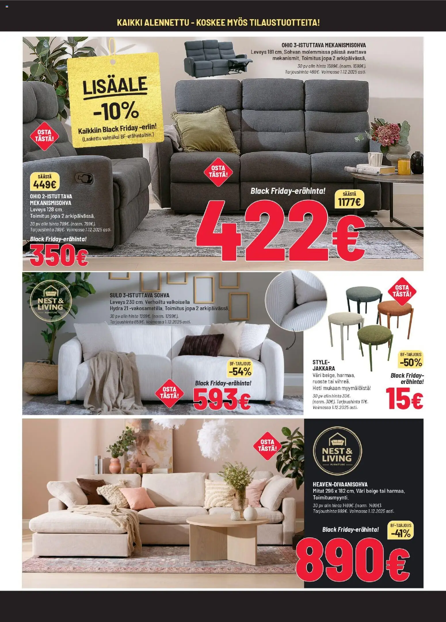 Masku - Black Friday – voimassa 19.11.2025 alkaen | Sivu: 4 | Tuotteet: Jakkara, Sohva