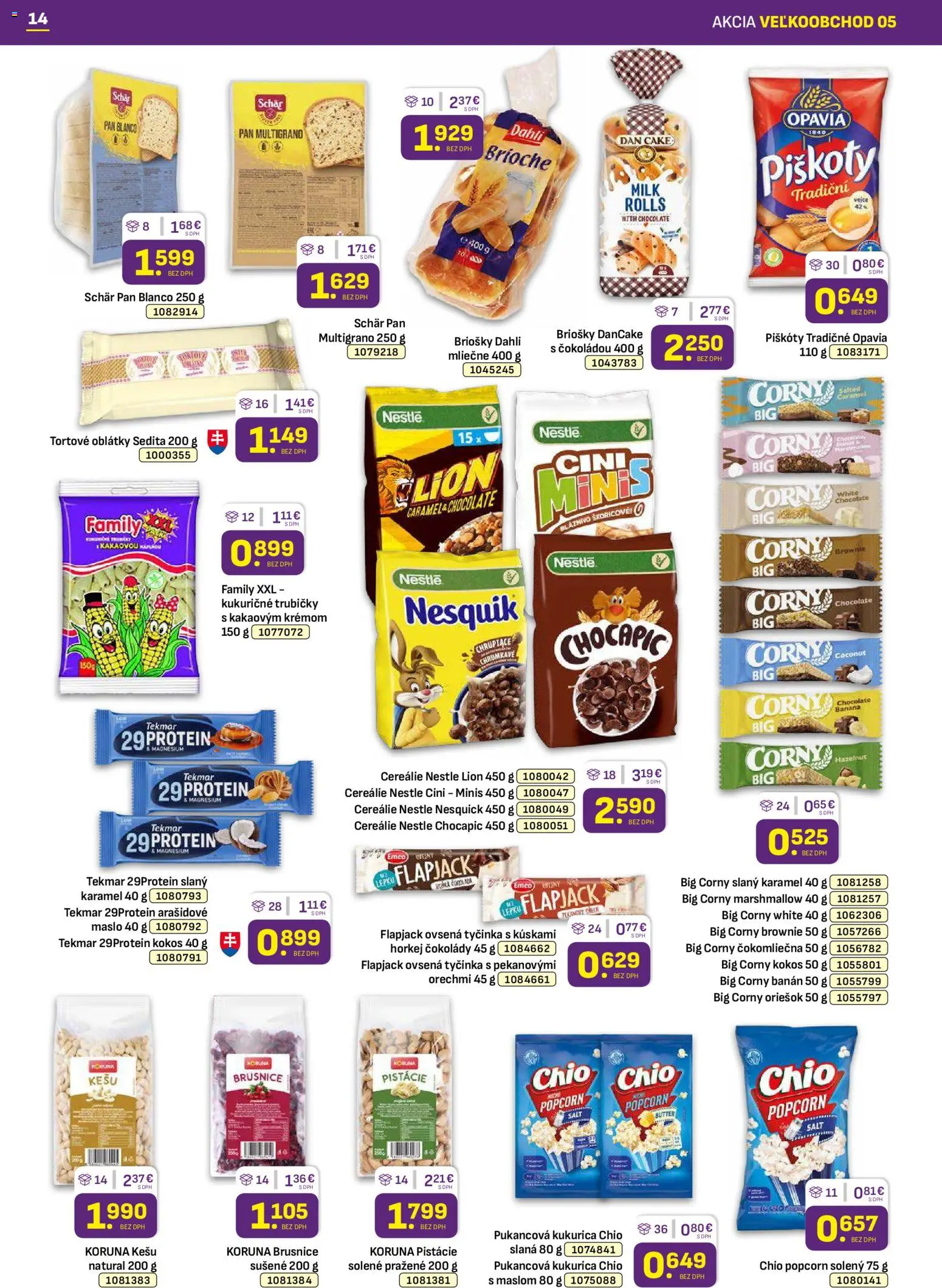 Nové Libex akcie – leták je platný od 02.03.2026 | Strana: 14 | Produkty: Maslo, Kukurica, Pistácie, Nesquik