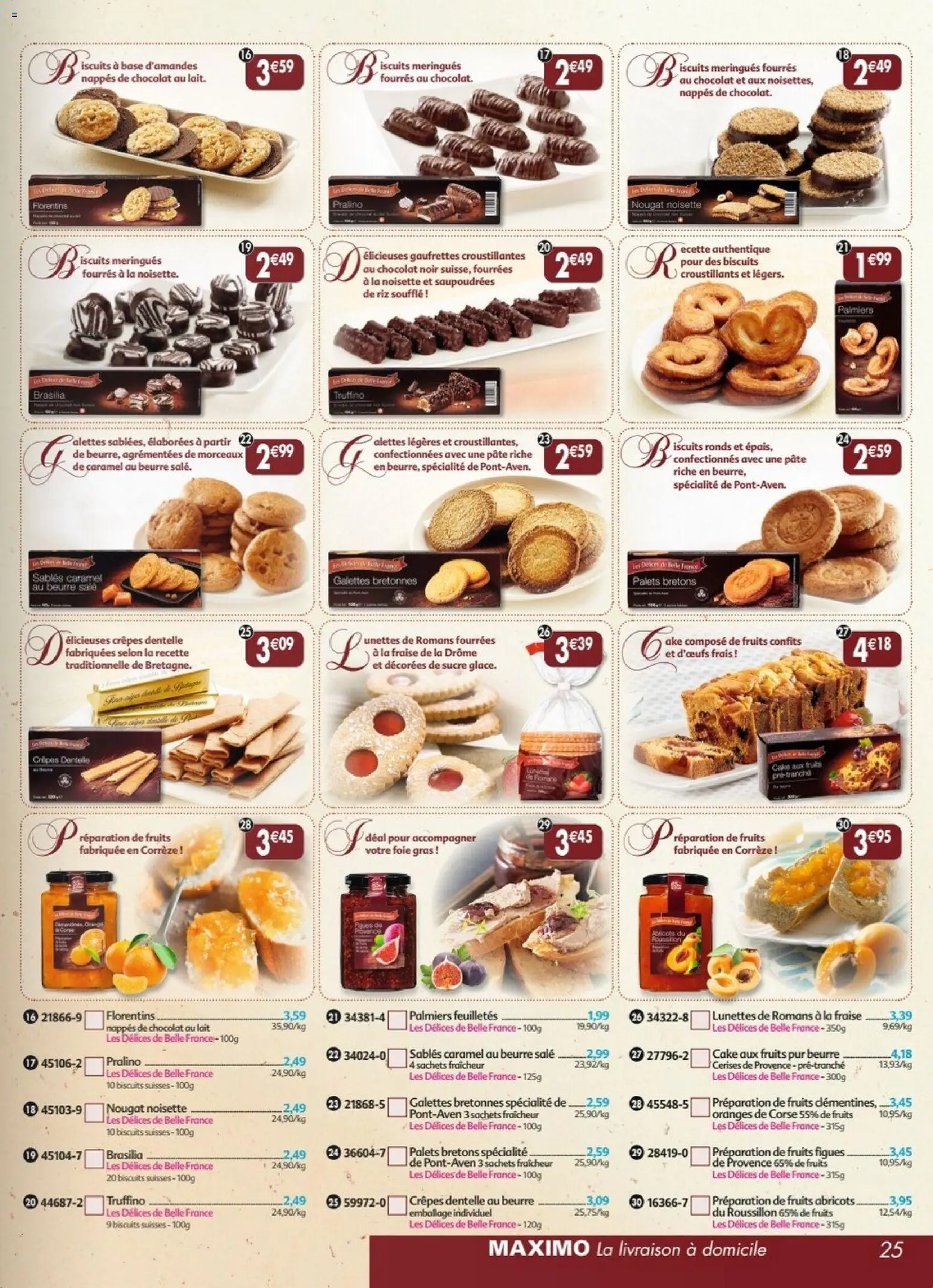 {H1} | Page: 25 | Produits: Noisette, Chocolat, Oranges, Riz