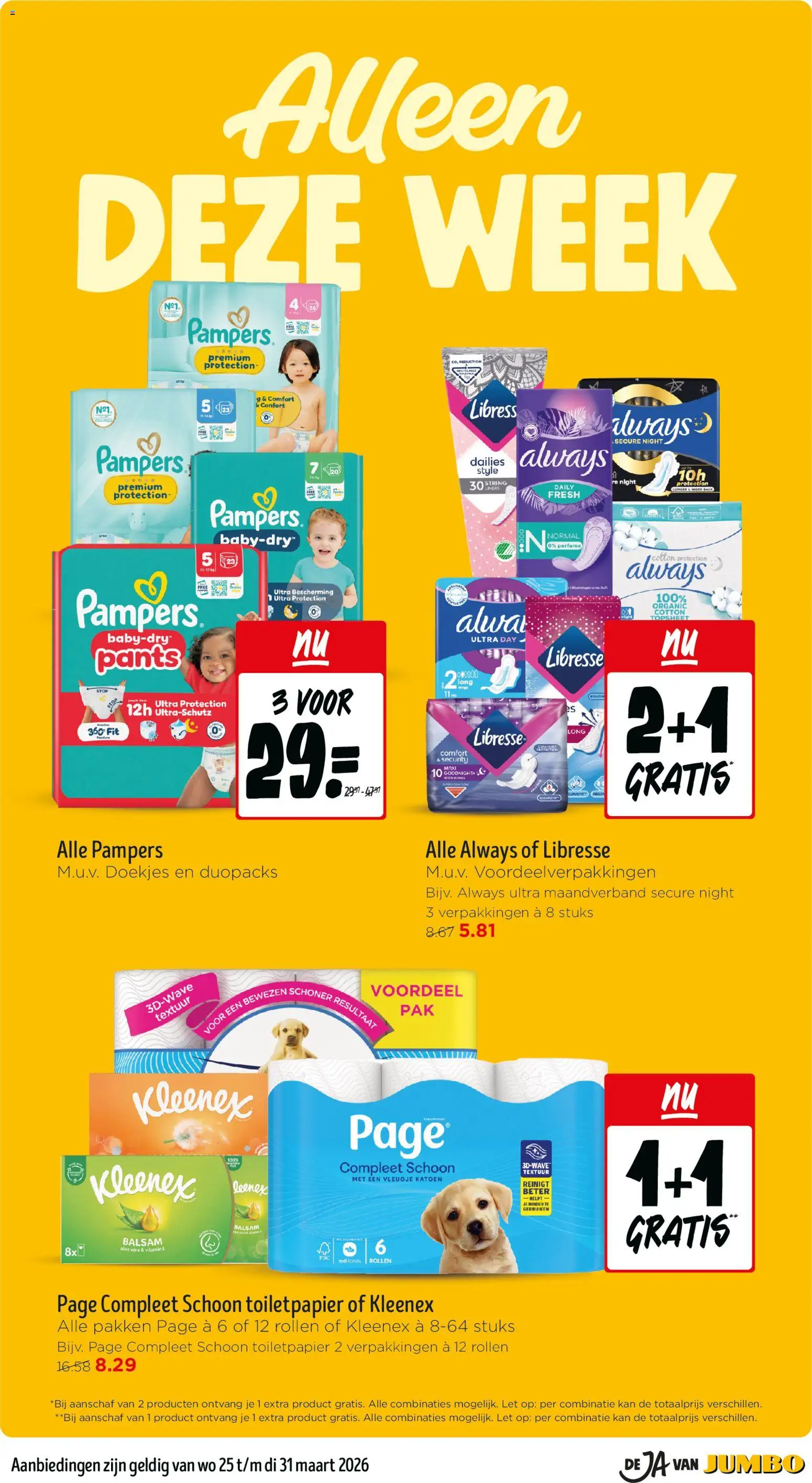 {H1} | Pagina: 38 | Producten: Ostyalap, Kan, Pampers, Toiletpapier