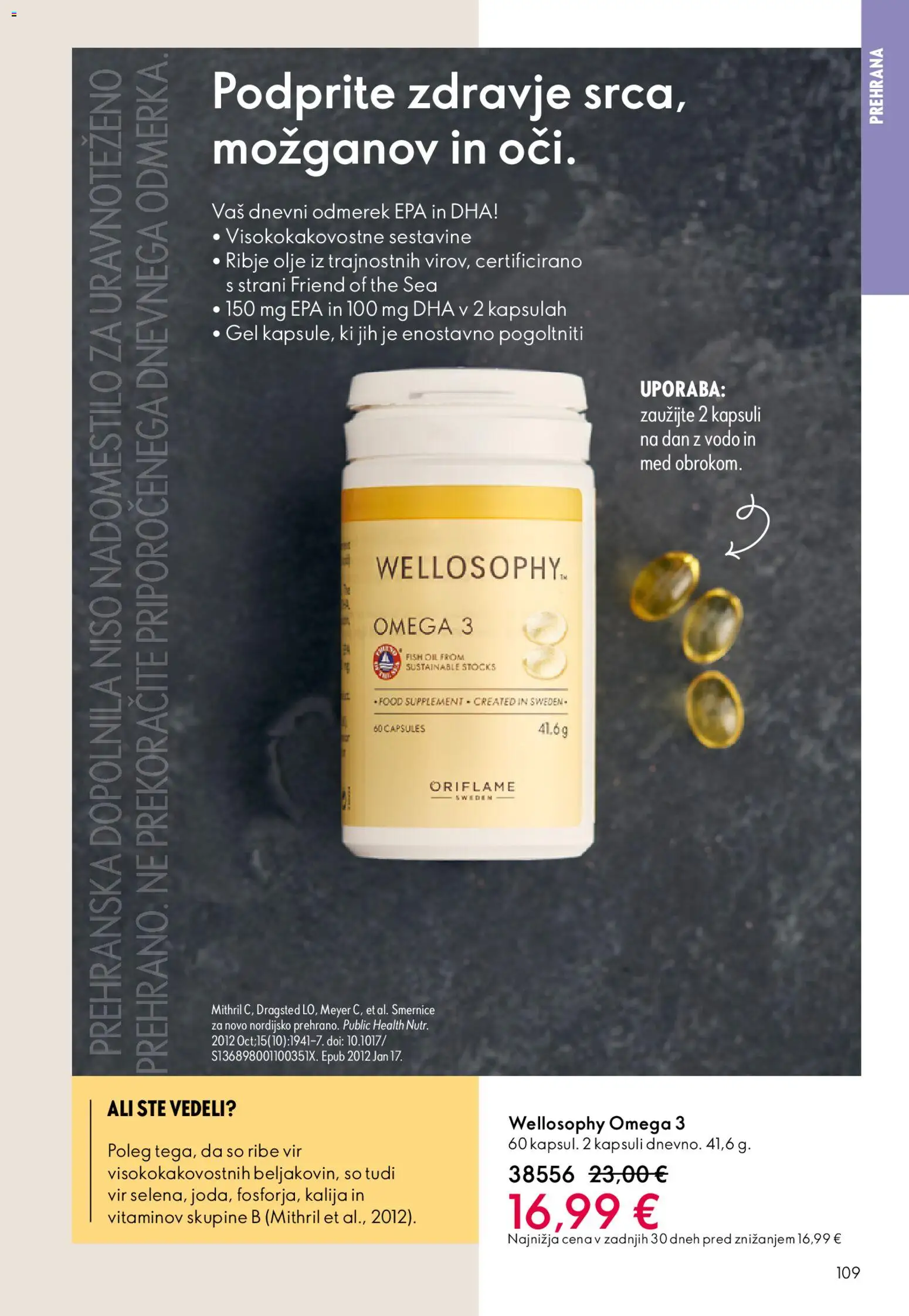 Novi Oriflame katalog ponudbe – veljaven od 22.04.2026 | Stran: 109 | Izdelki: Prehranska dopolnila, Olje, Ribe