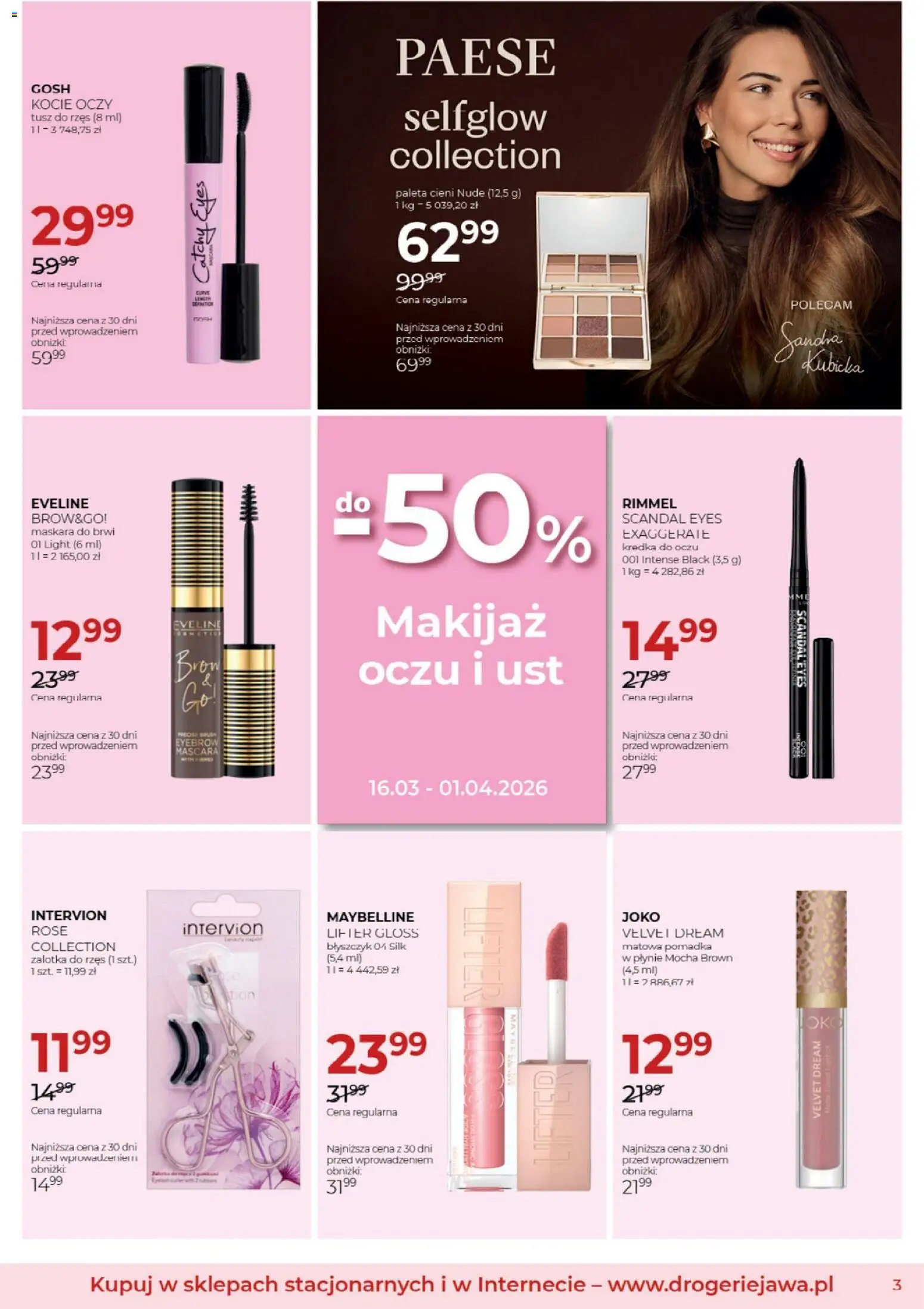 Jawa gazetka od 04.03.2026 | Strona: 3 | Produkty: Pomadka, Makijaż, Kredka do oczu, Błyszczyk