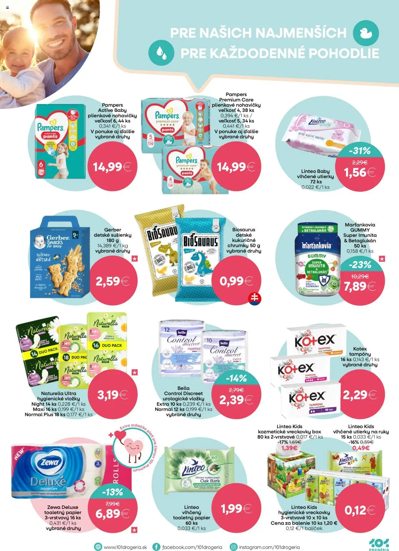 Nové 101 drogerie akcie – leták je platný od 01.10.2025 | Strana: 9 | Produkty: Pampers Premium Care, Marťankovia, Nohavičky, Pampers