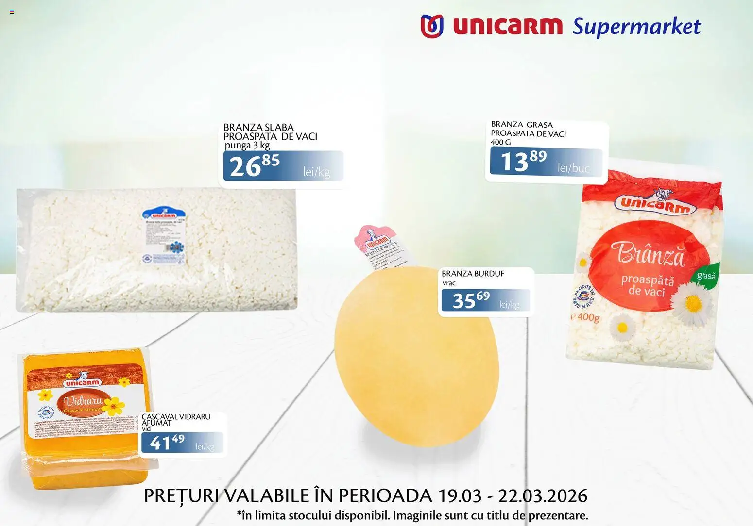 Noul catalog Unicarm – valabil de la 19.03.2026 | Pagină: 5 | Produse: Pungă, Cașcaval, Brânză