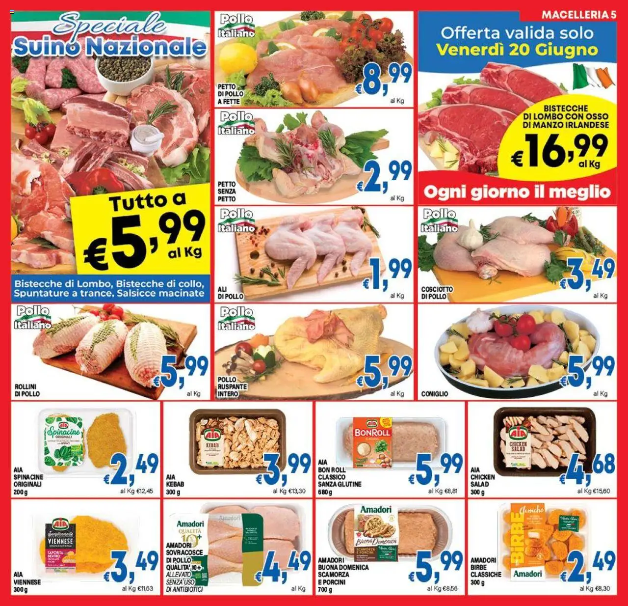 Volantino DEM del 13.06.2025 | Pagina: 5 | Prodotti: Petto di Pollo, Pollo, Manzo, Suino