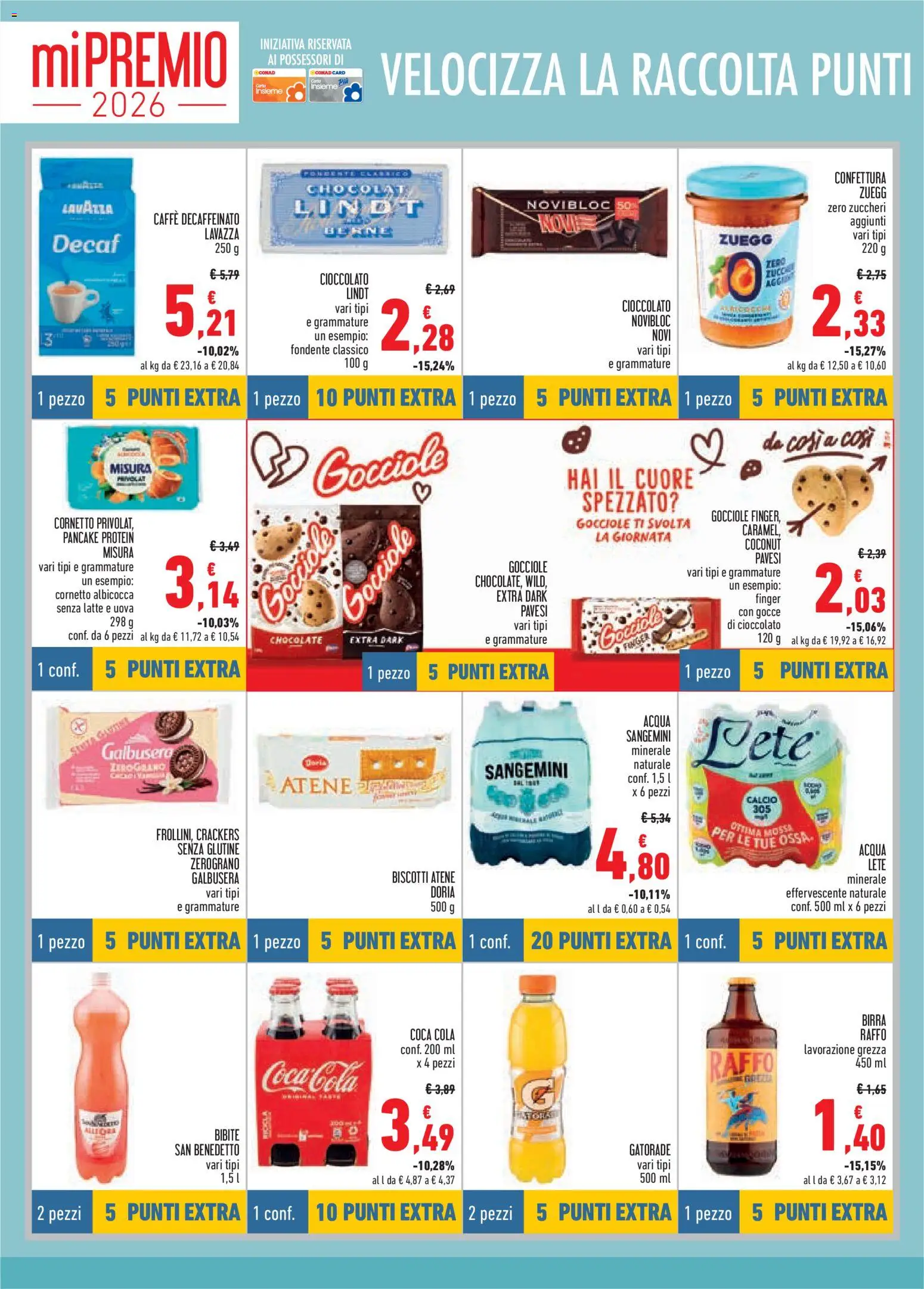 Volantino Conad del 29.01.2026 | Pagina: 10 | Prodotti: Acqua Lete, Crackers, Croissant, Coca Cola
