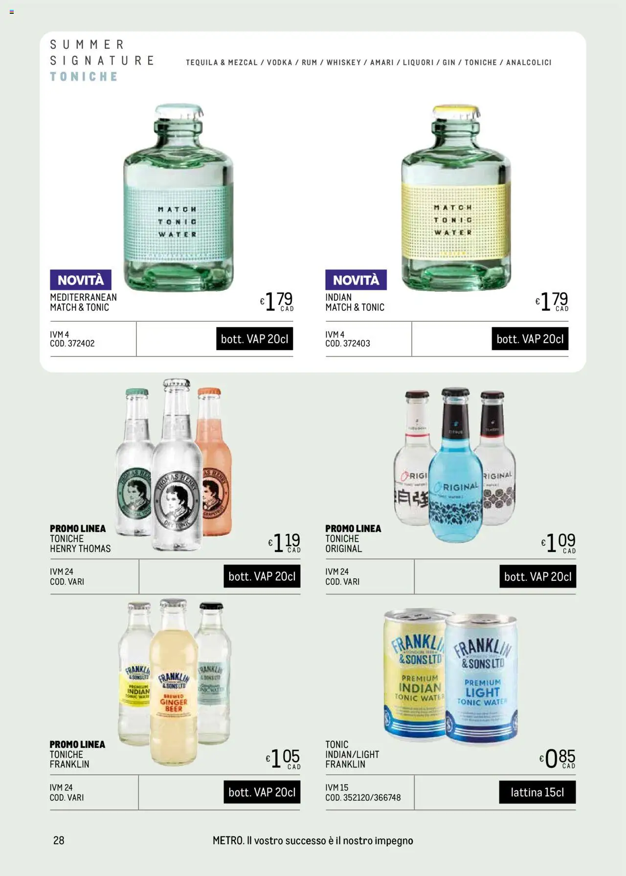Volantino Metro del 09.05.2025 | Pagina: 28 | Prodotti: Gin, Vodka, Rum, Tequila