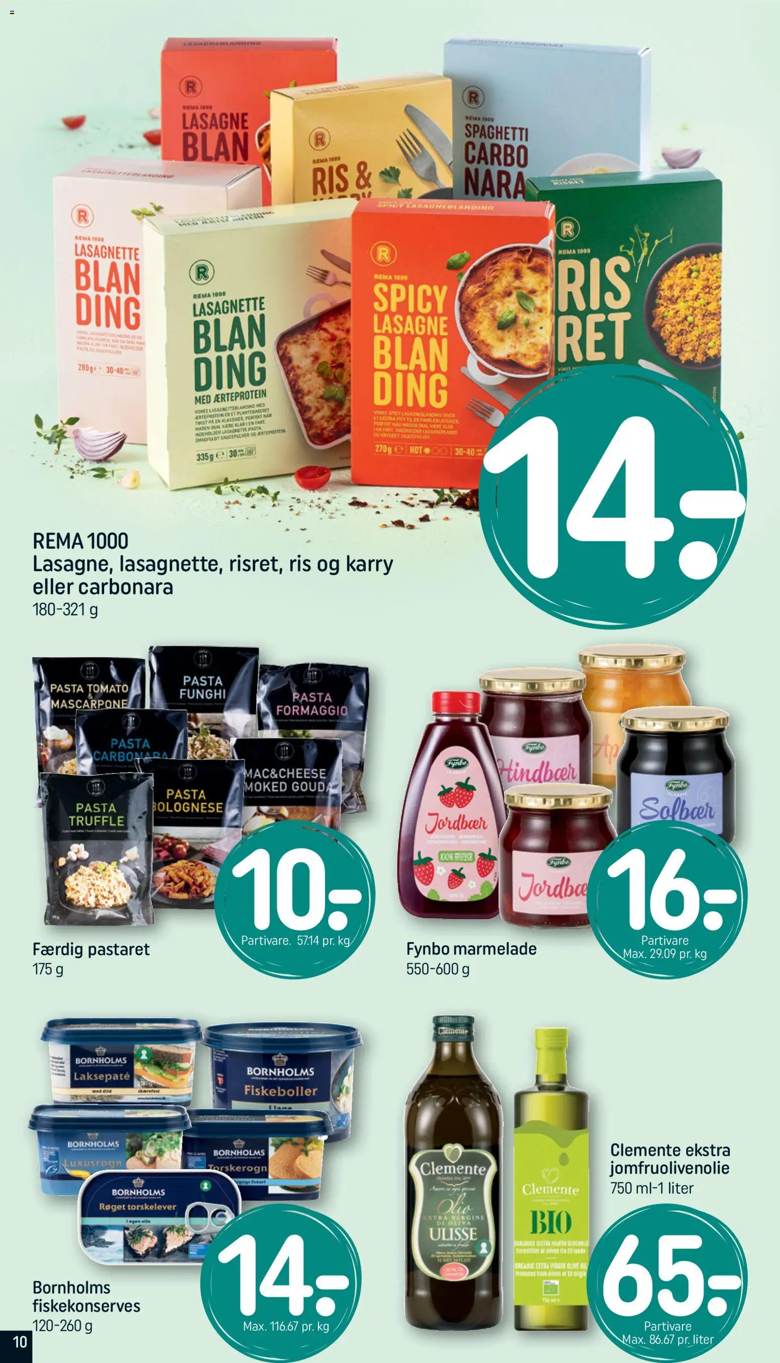 Rema 1000 tilbudsavis – gyldig fra 12.04.2026 | Side: 10 | Produkter: Spaghetti, Jordbær, Marmelade, Torskerogn