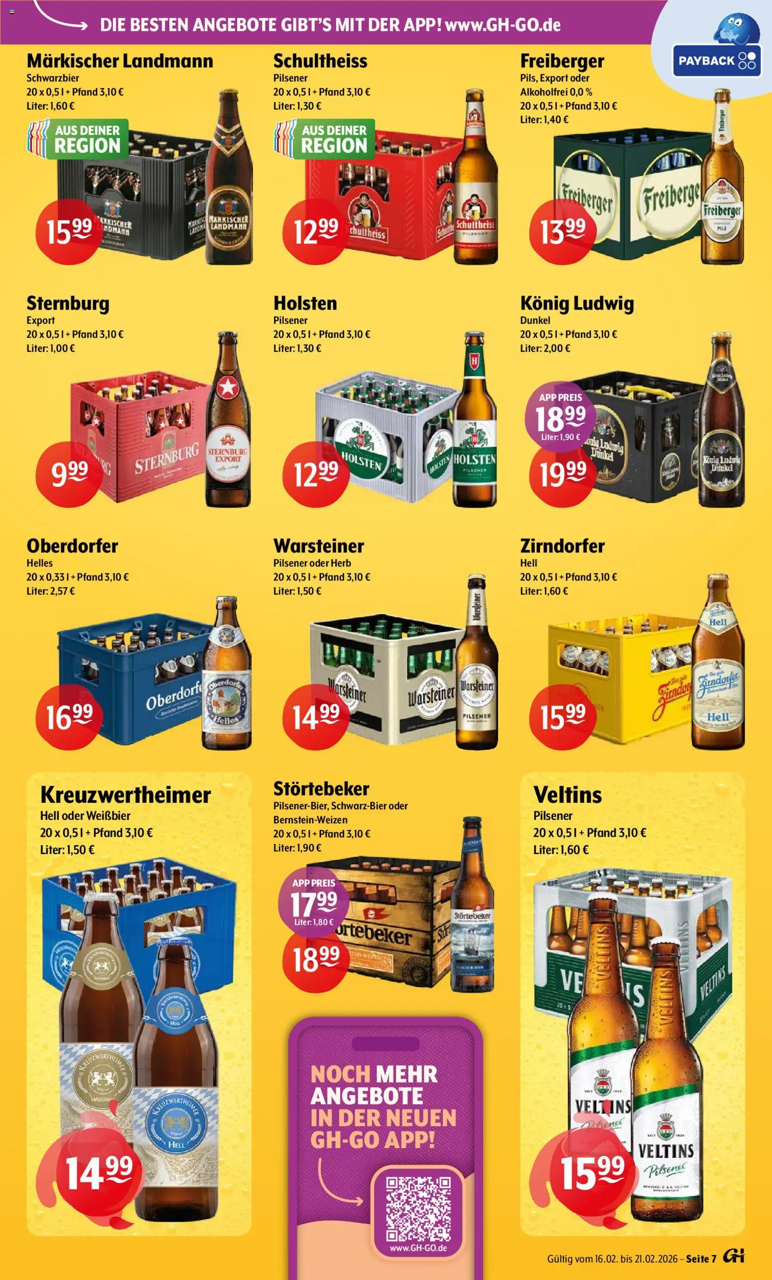Getränke Hoffmann Prospekt 	 – gültig ab 16.02.2026 | Seite: 7 | Produkte: Weißbier, Holsten, Warsteiner, Veltins