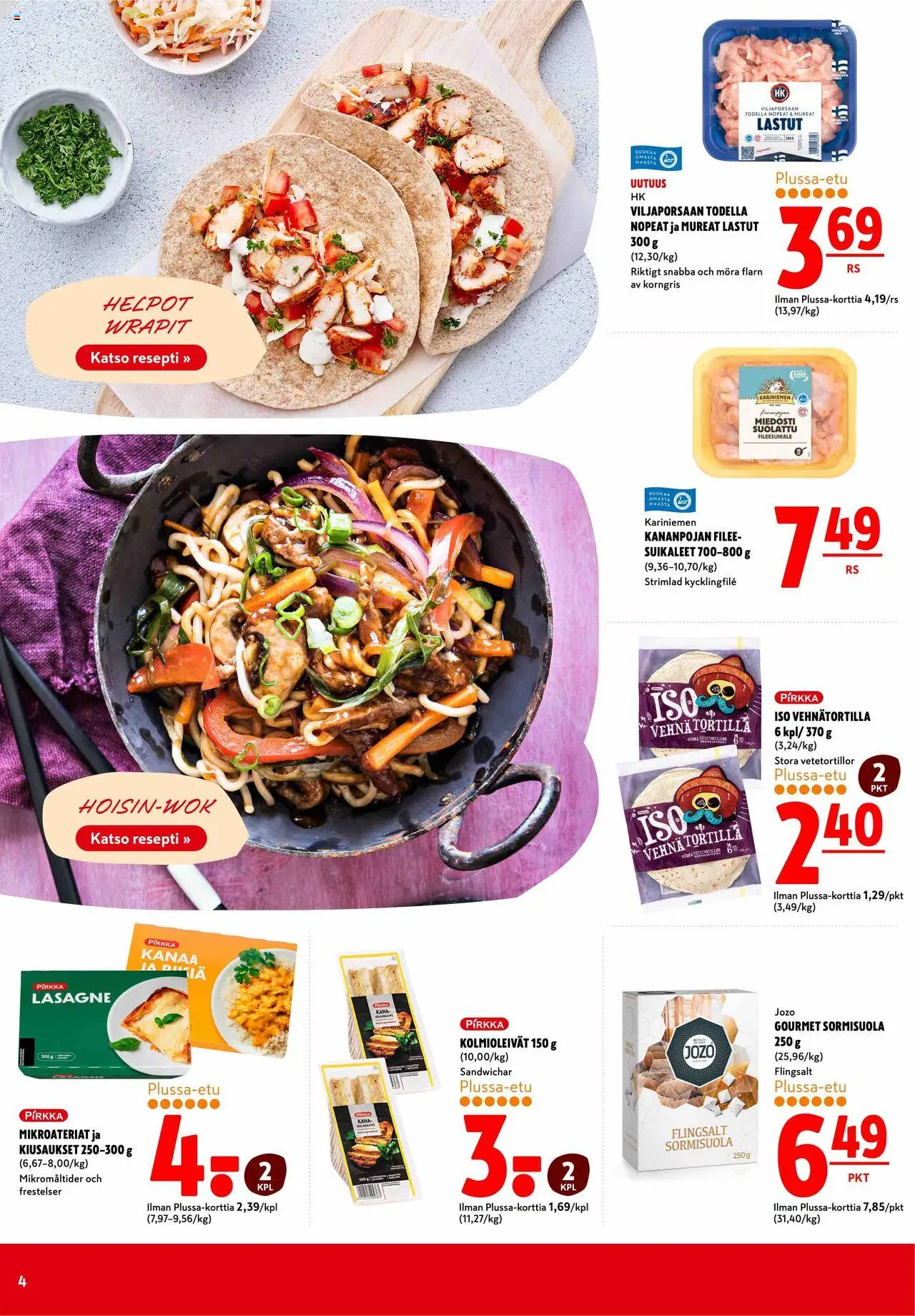 K-Citymarket tarjoukset – voimassa 08.09.2025 alkaen | Sivu: 4 | Tuotteet: Kana, Tortilla