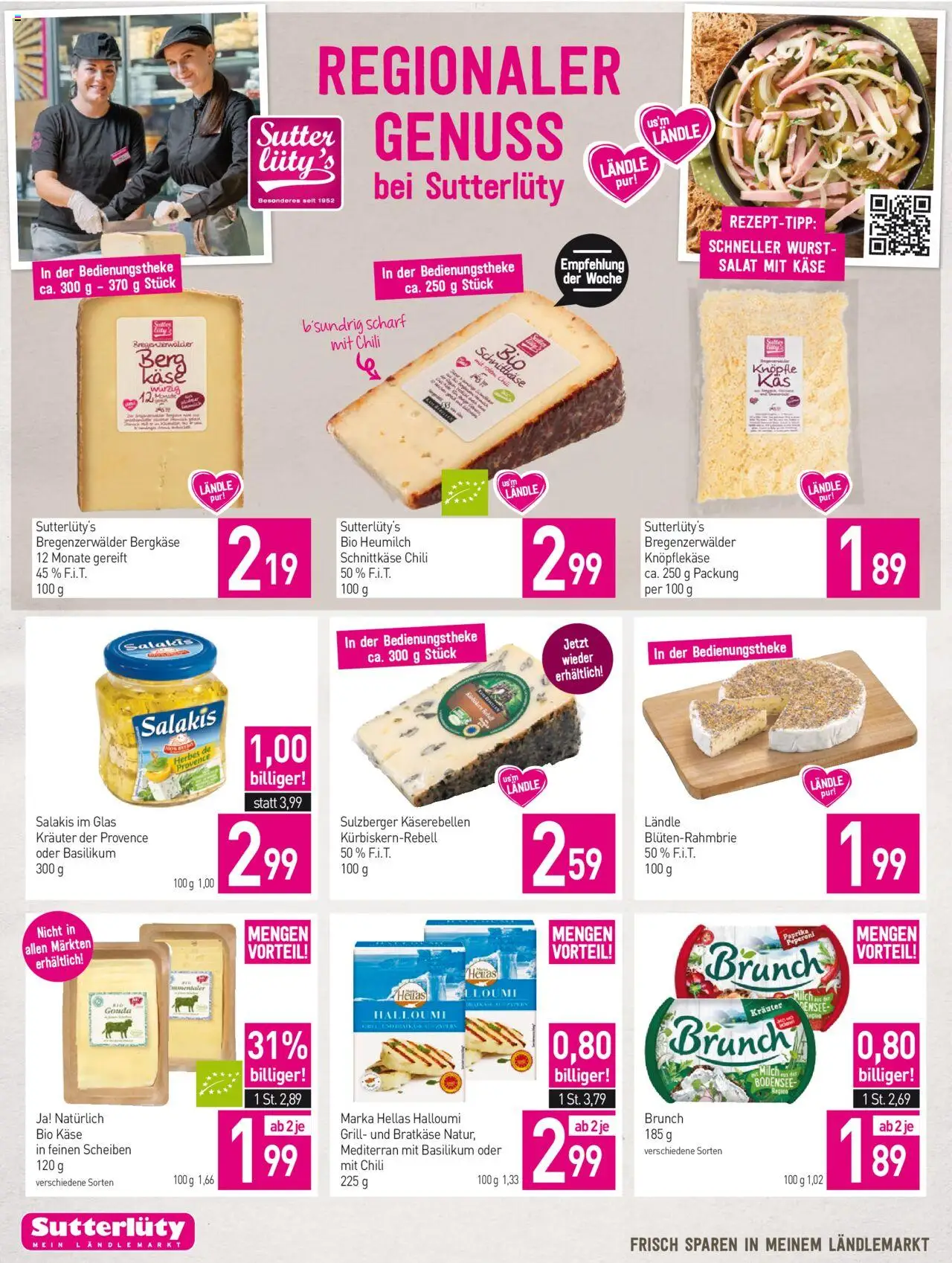 Sutterlüty Flugblatt gültig ab 07.08.2025 | Seite: 8 | Produkte: Wurst, Chili, Grill, Käse