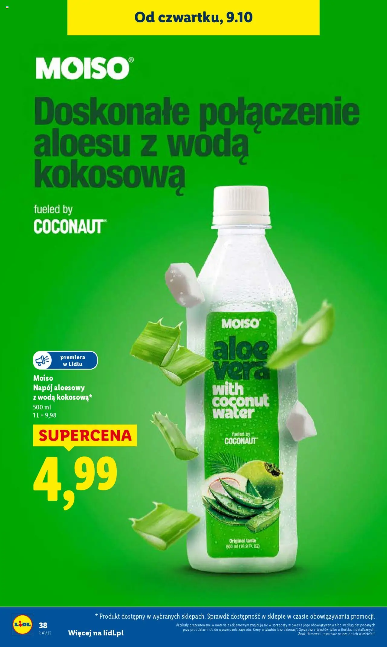 Lidl Gazetka od 09.10.2025 | Strona: 44 | Produkty: Woda kokosowa, Napój aloesowy, Woda