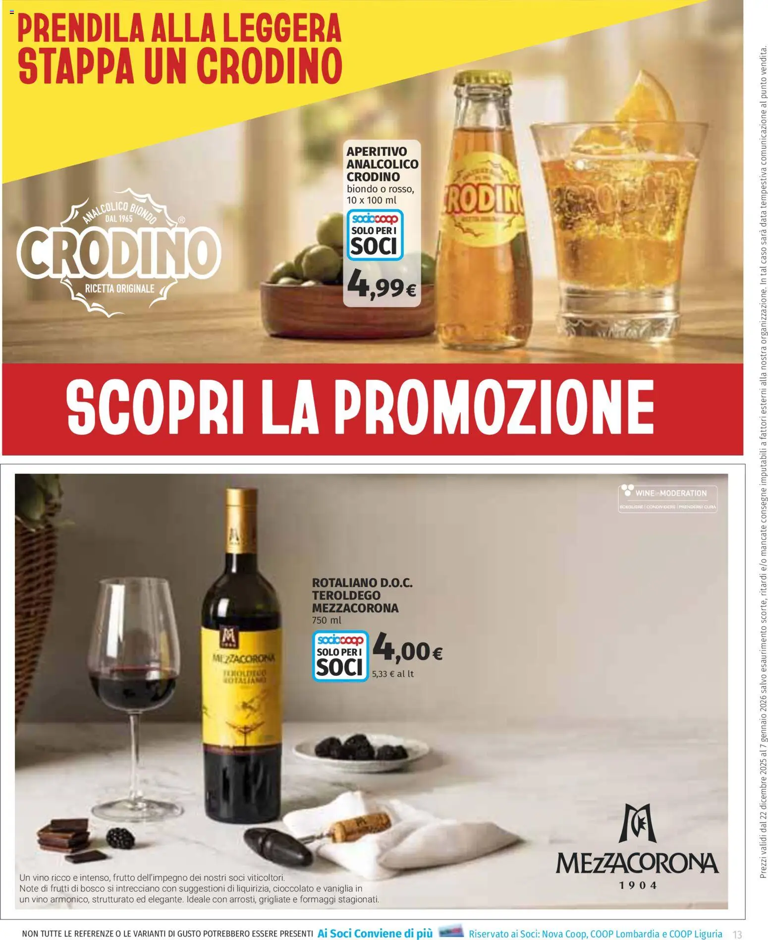 Volantino COOP del 22.12.2025 | Pagina: 13 | Prodotti: Cioccolato, Vino, Data, Aperitivo