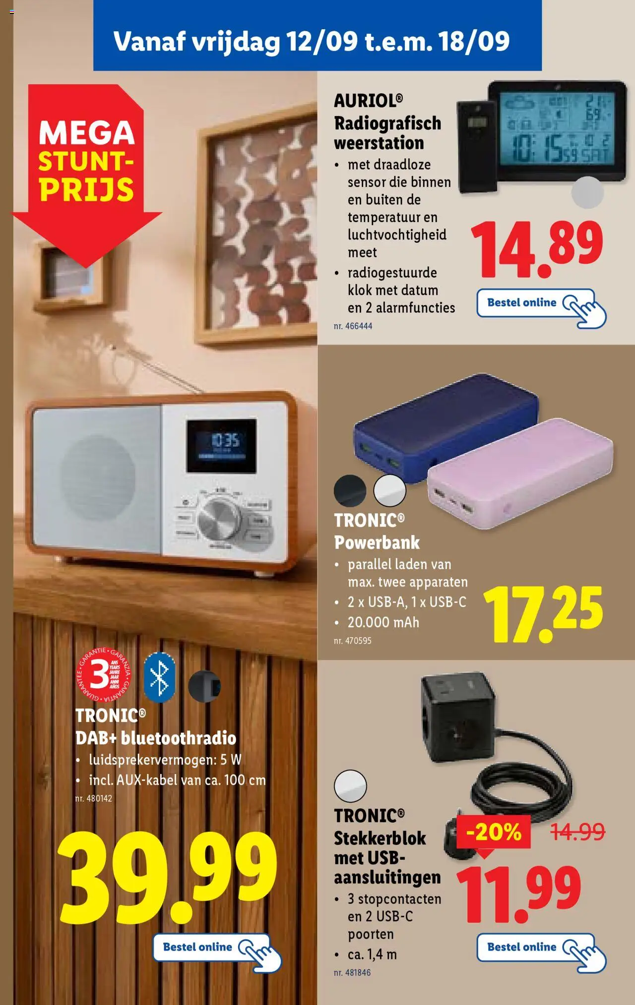  | Pagina: 50 | Producten: Radio, Weerstation, Usb, Klok