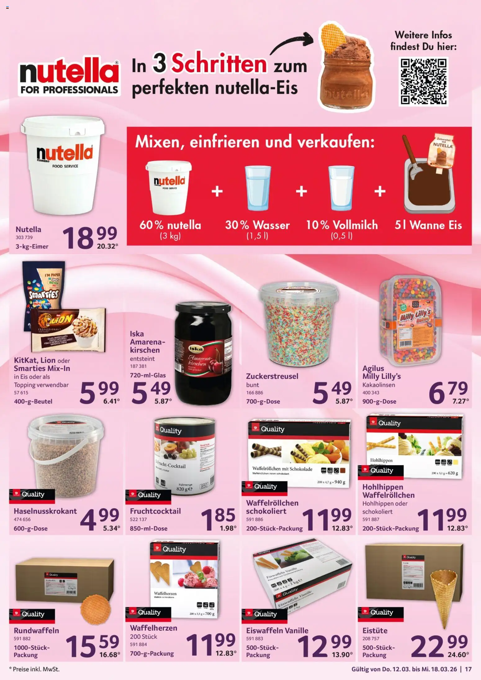 Selgros Prospekt 	 – gültig ab 12.03.2026 | Seite: 17 | Produkte: Smarties, Waffeln, Kirschen, Eis