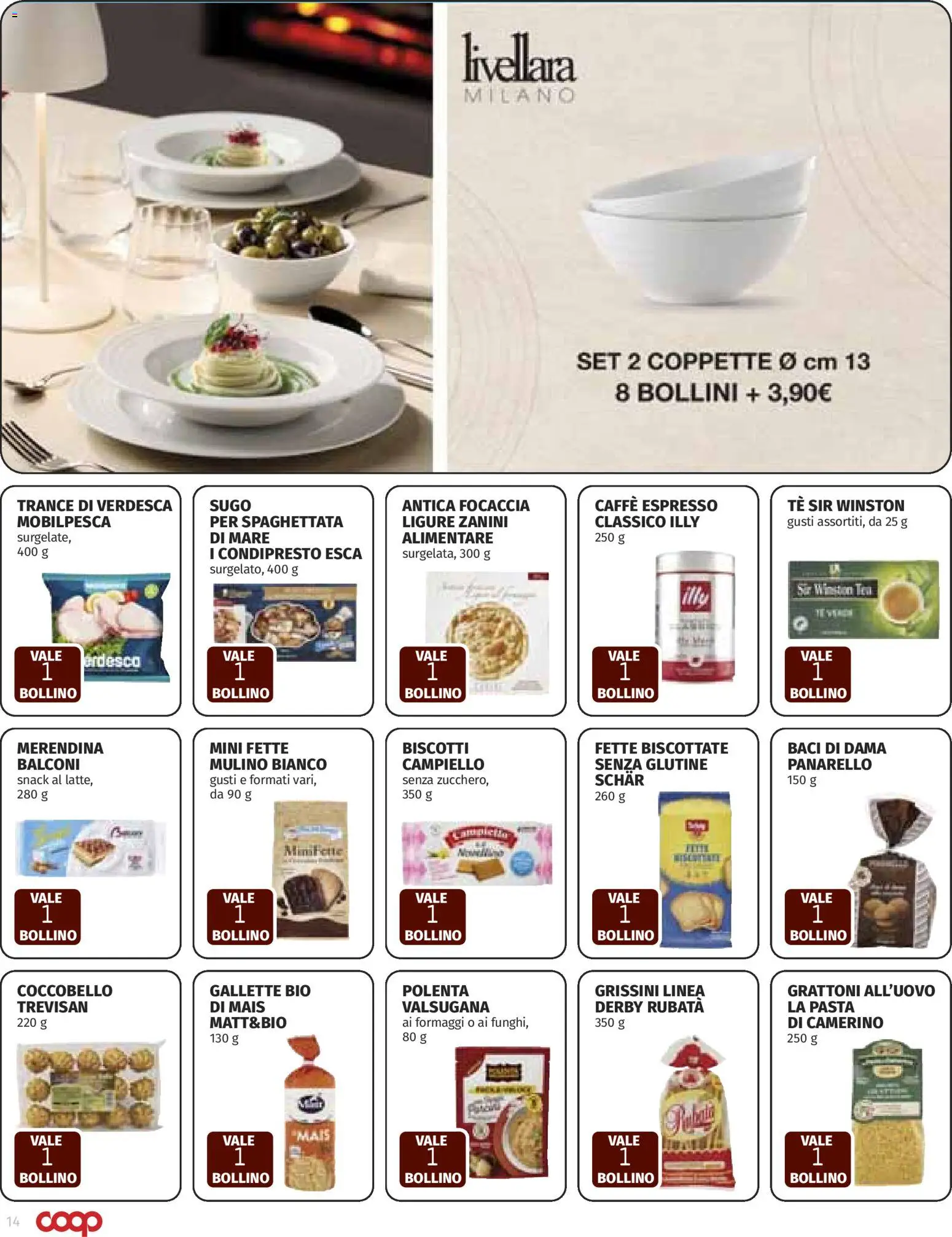 Volantino COOP del 08.01.2026 | Pagina: 14 | Prodotti: Biscotti, Pasta, Gallette, Fette biscottate