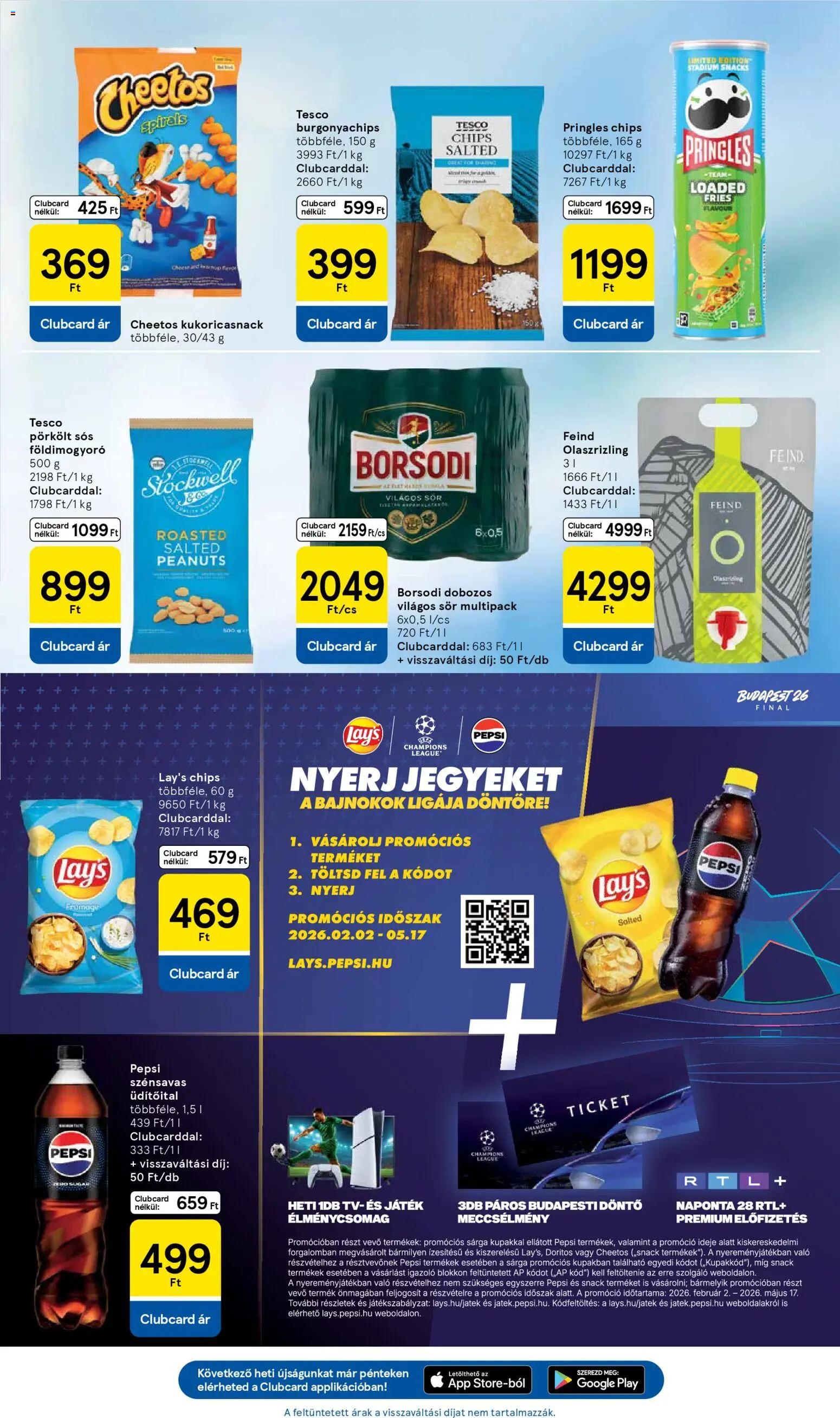 Tesco akciós ujság - amely érvényes a következő dátumtól: 12.03.2026 | Oldal: 25 | Termékek: Pepsi, TV, Cheetos, Sör