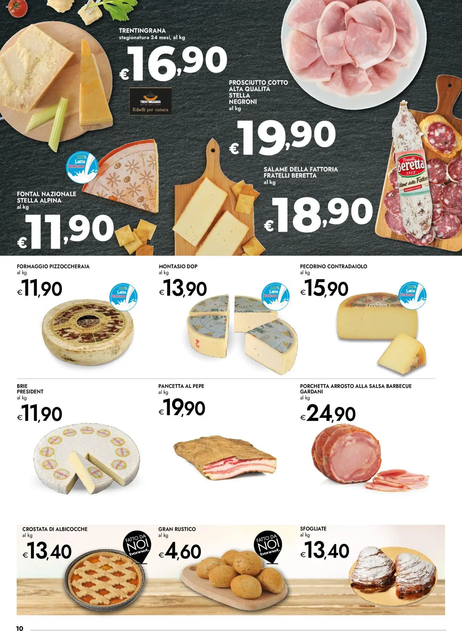 Volantino bennet del 13.11.2025 | Pagina: 10 | Prodotti: Formaggio, Prosciutto, Albicocche, Pecorino