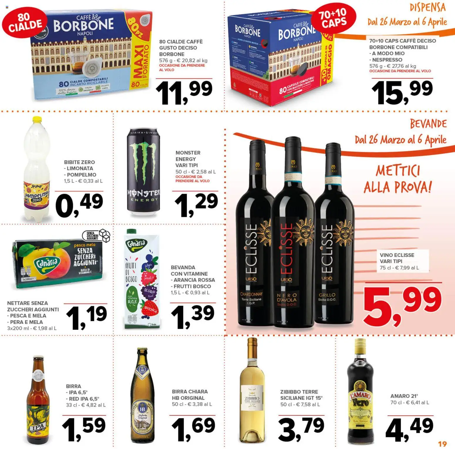 Volantino Todis del 26.03.2026 | Pagina: 19 | Prodotti: Limonata, Vino, Pera, Arancia